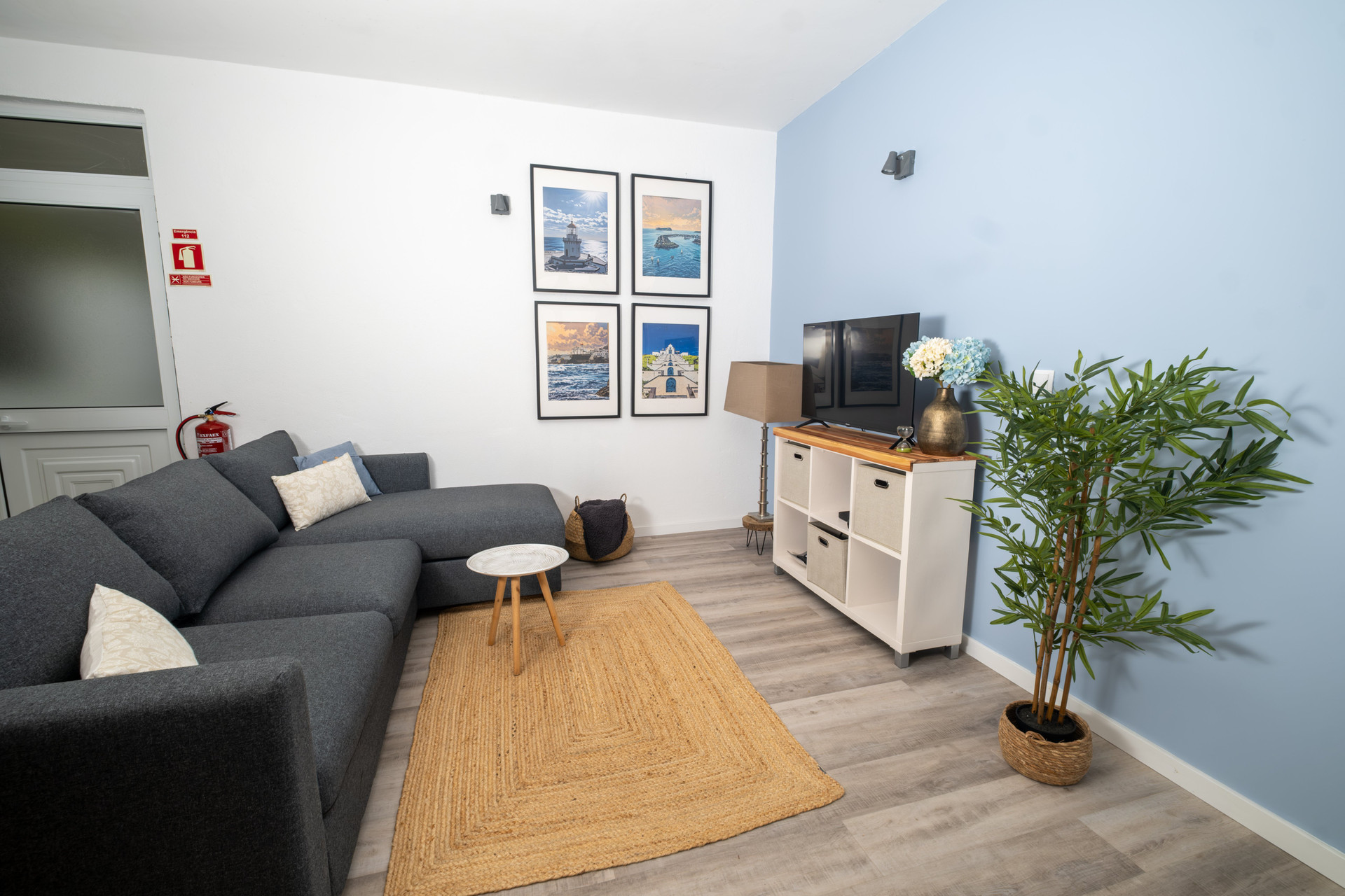 Living room with sofa and TV