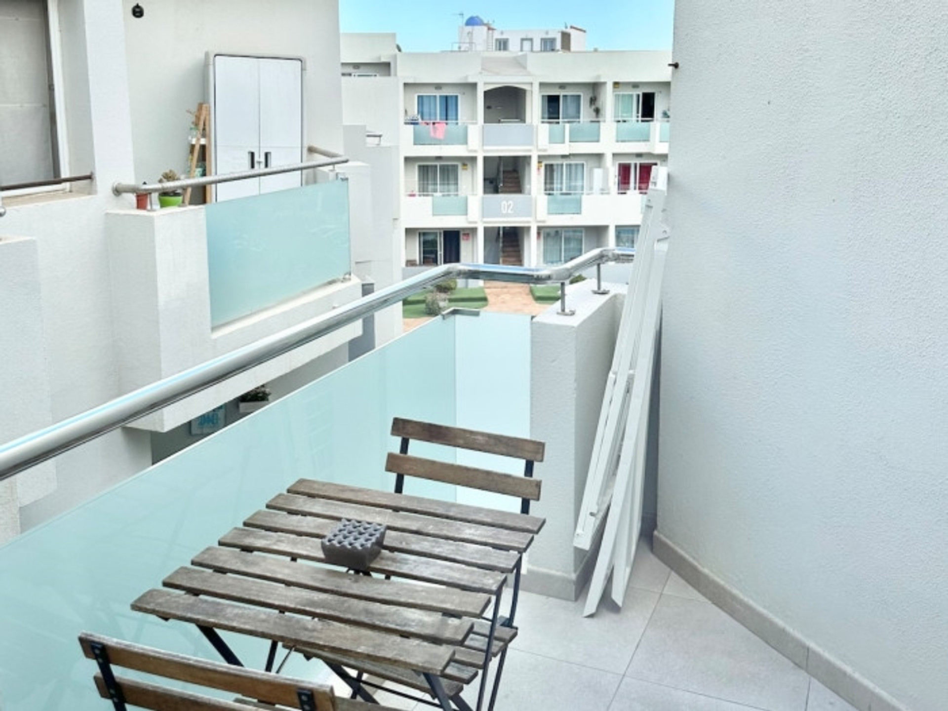 Balcony with courtyard view