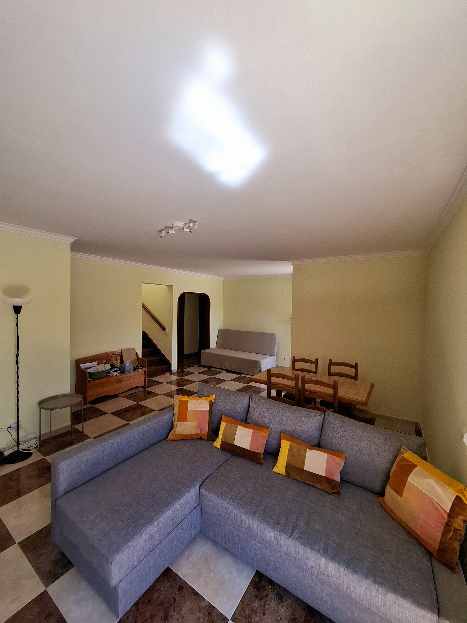 Spacious living room with sofa