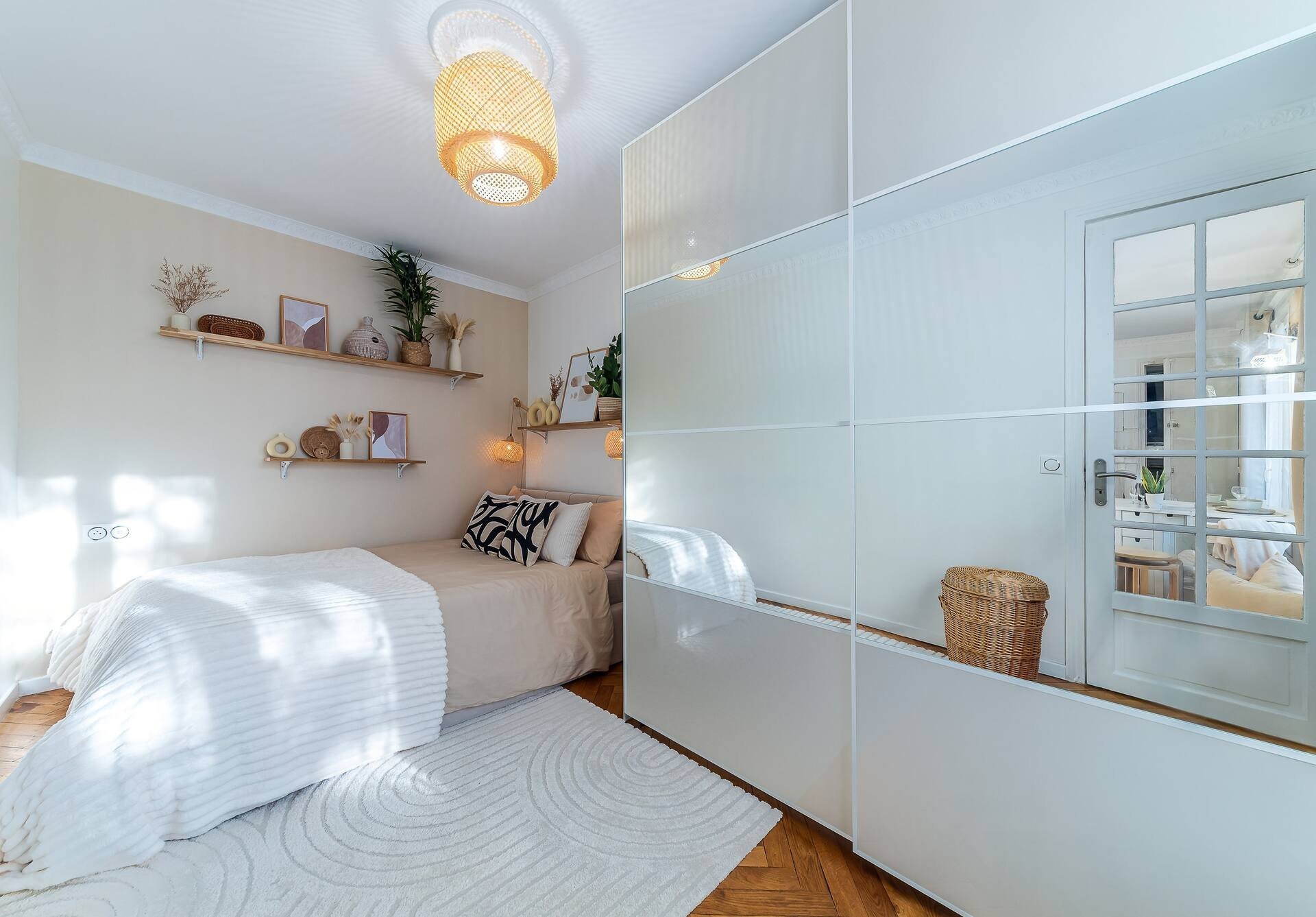 Bedroom with wardrobe and bed