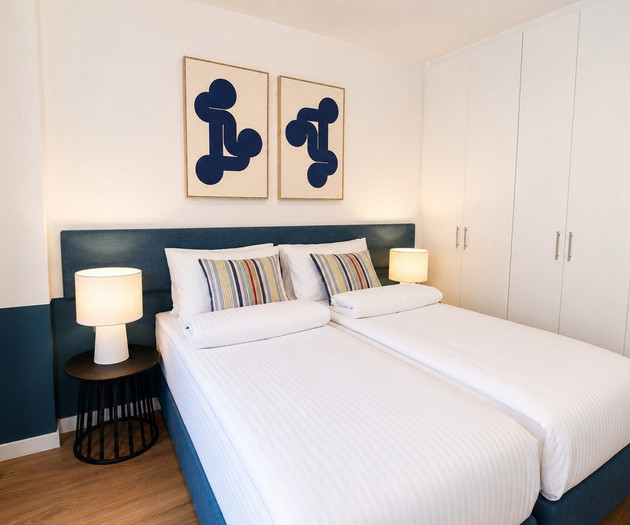 Bedroom with wardrobe storage