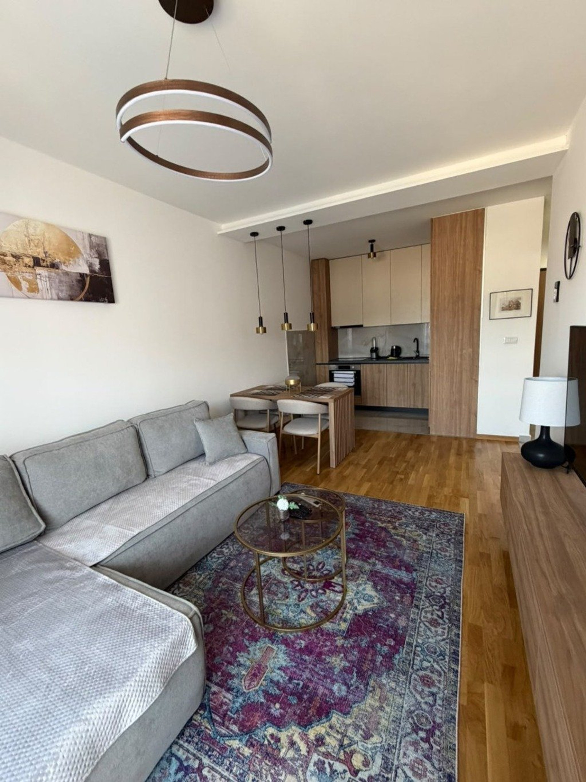 Living room open to kitchen