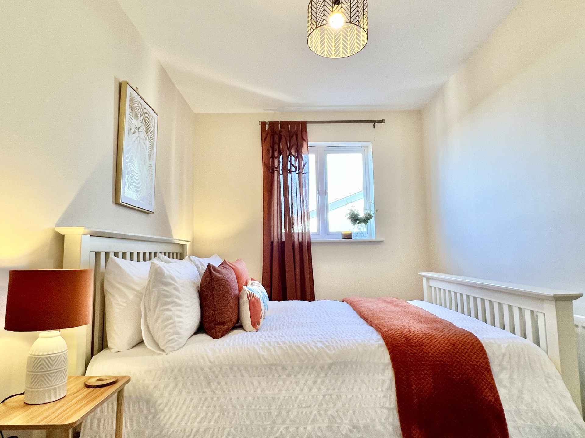 Bedroom 1 - Comfortable double bed with a built in wardrobe to hang clothes
