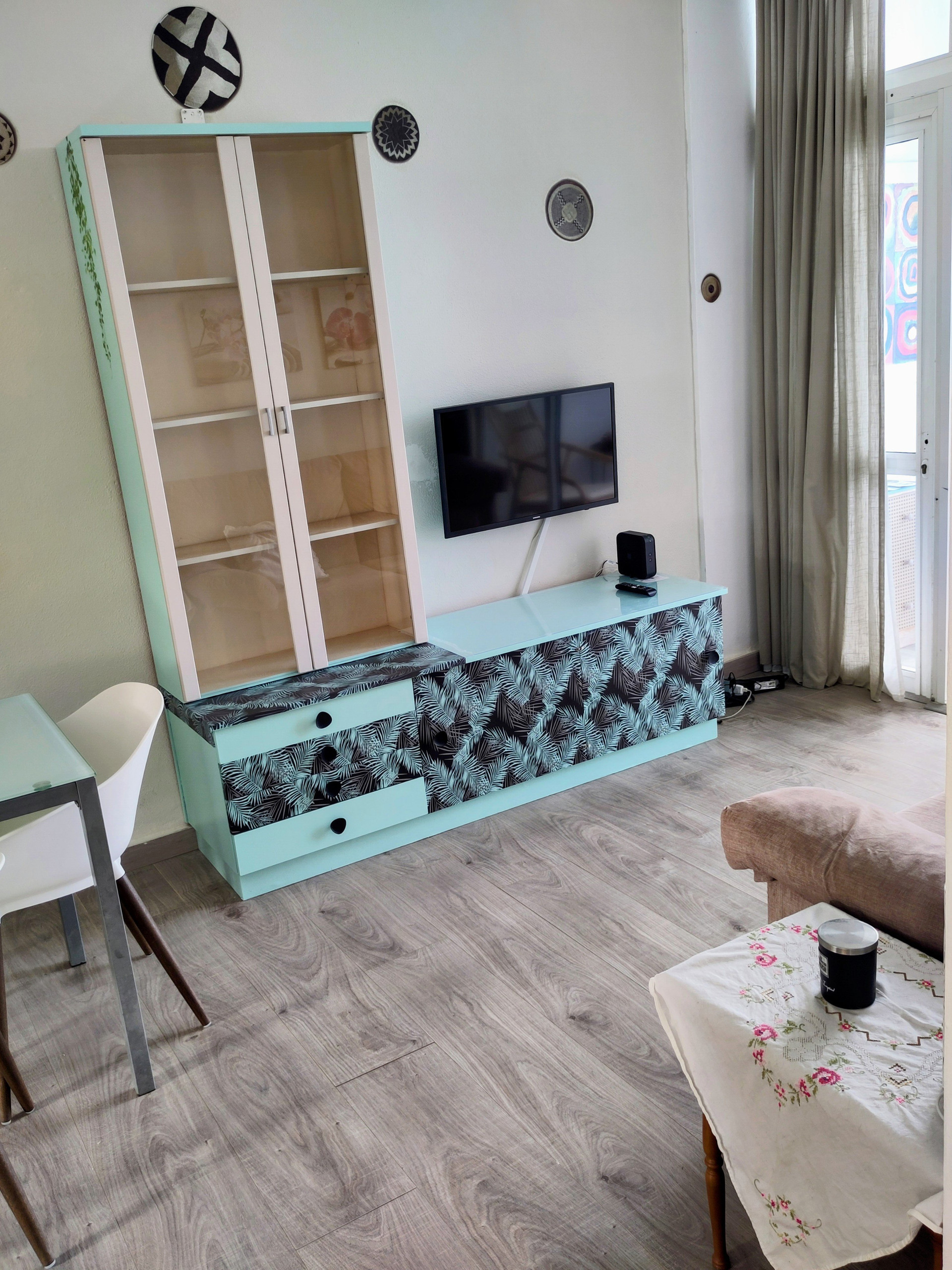 TV unit with storage cabinet