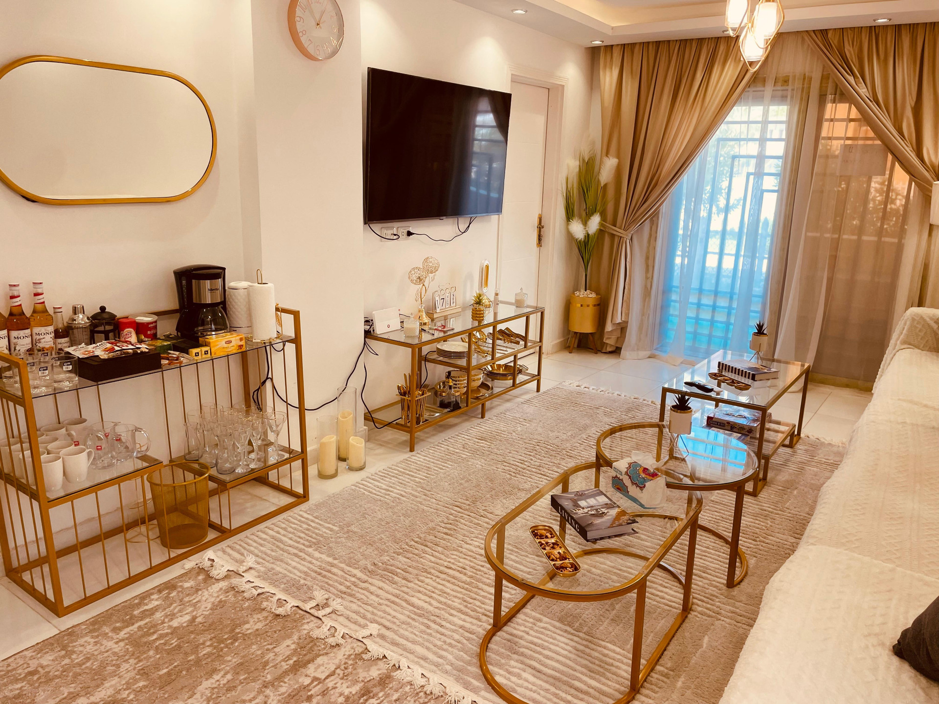Living room, Air-conditioning, Coffee Corner, Garden View, Wi-Fi, Smart TV LG 60, Satellite, Coffee Maker, Wine Glasses, Mosquito net, Sofa, Patio & balcony, Darkening Shades