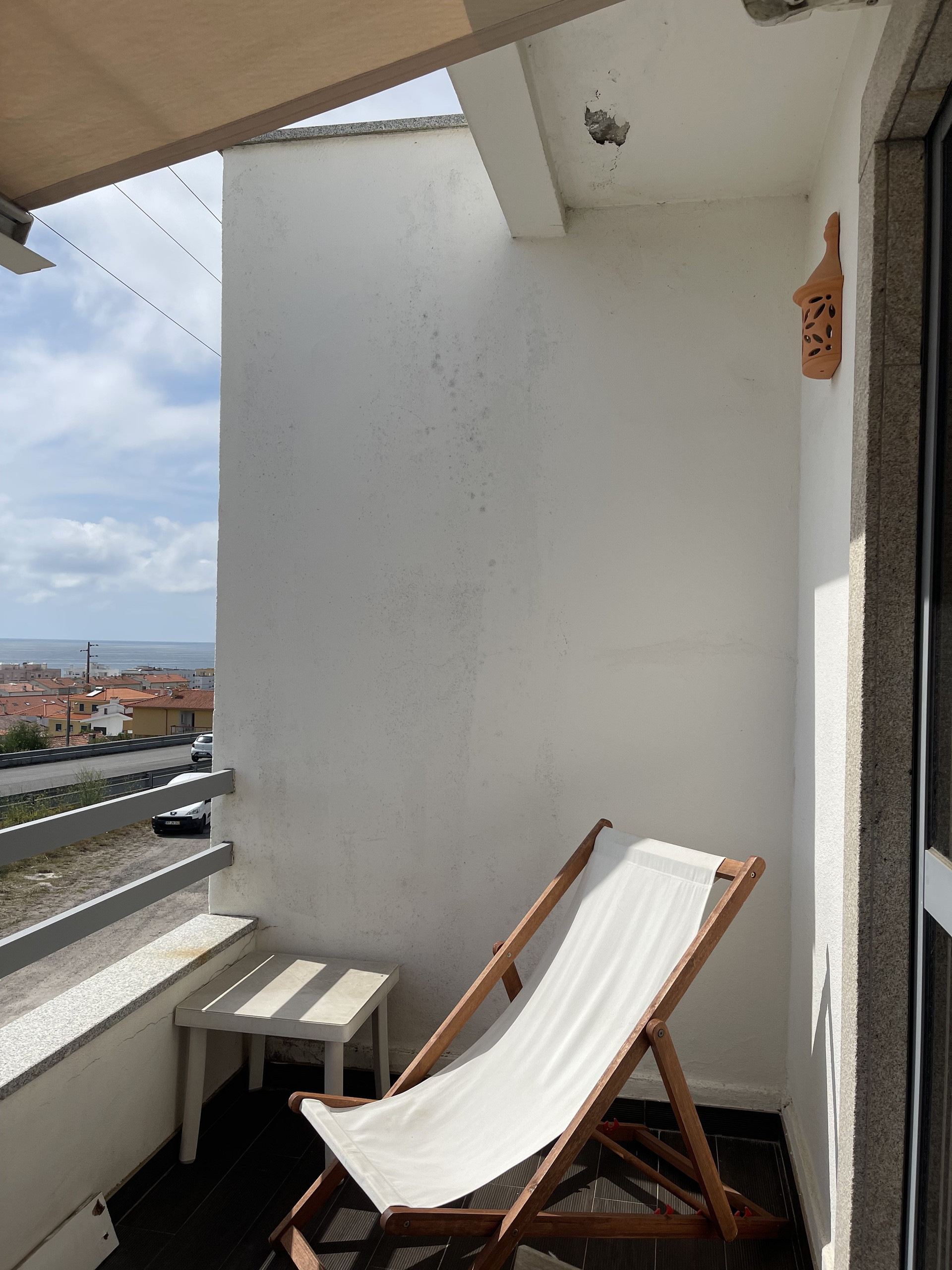 Balcony with deck chair