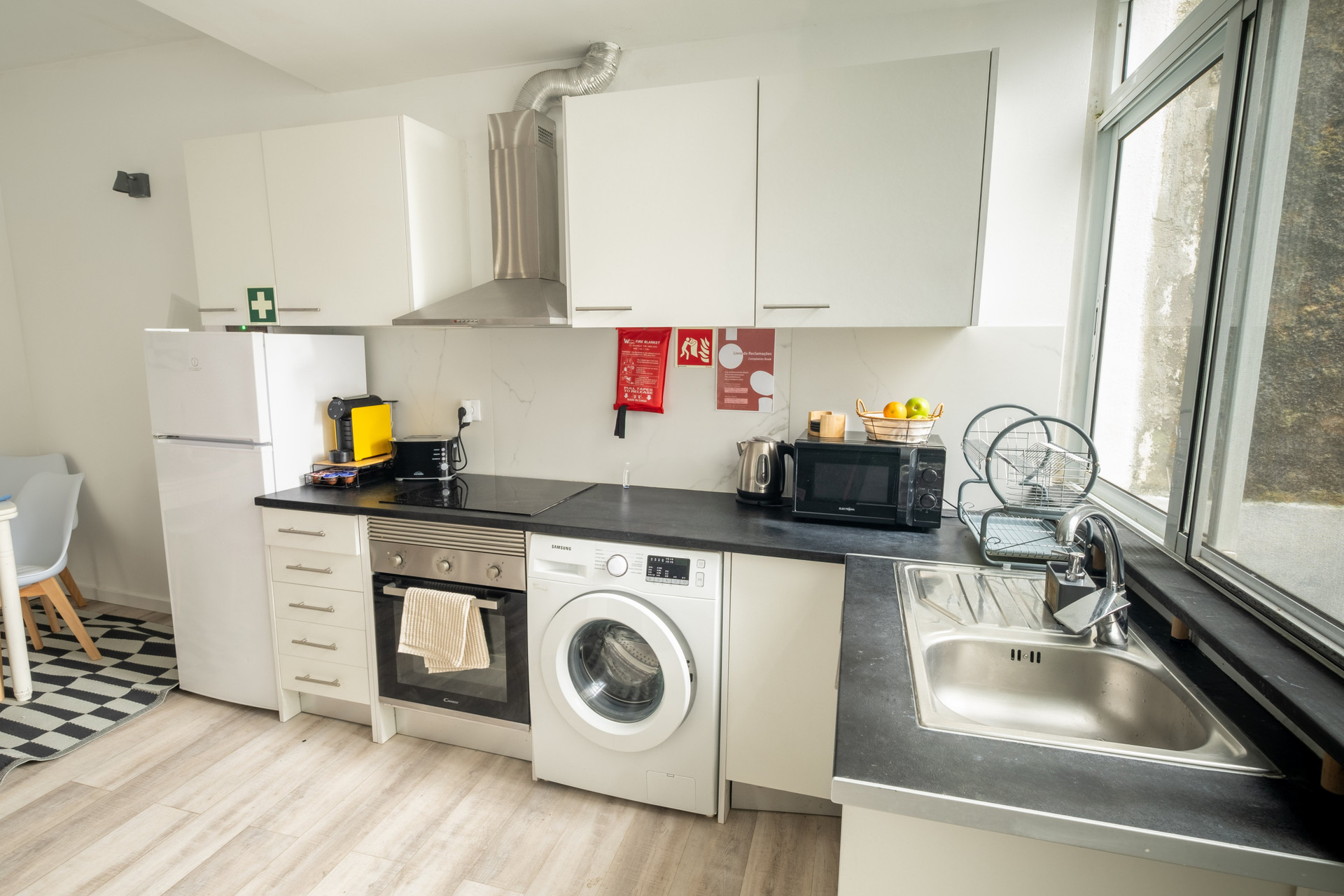Kitchen with appliances and window
