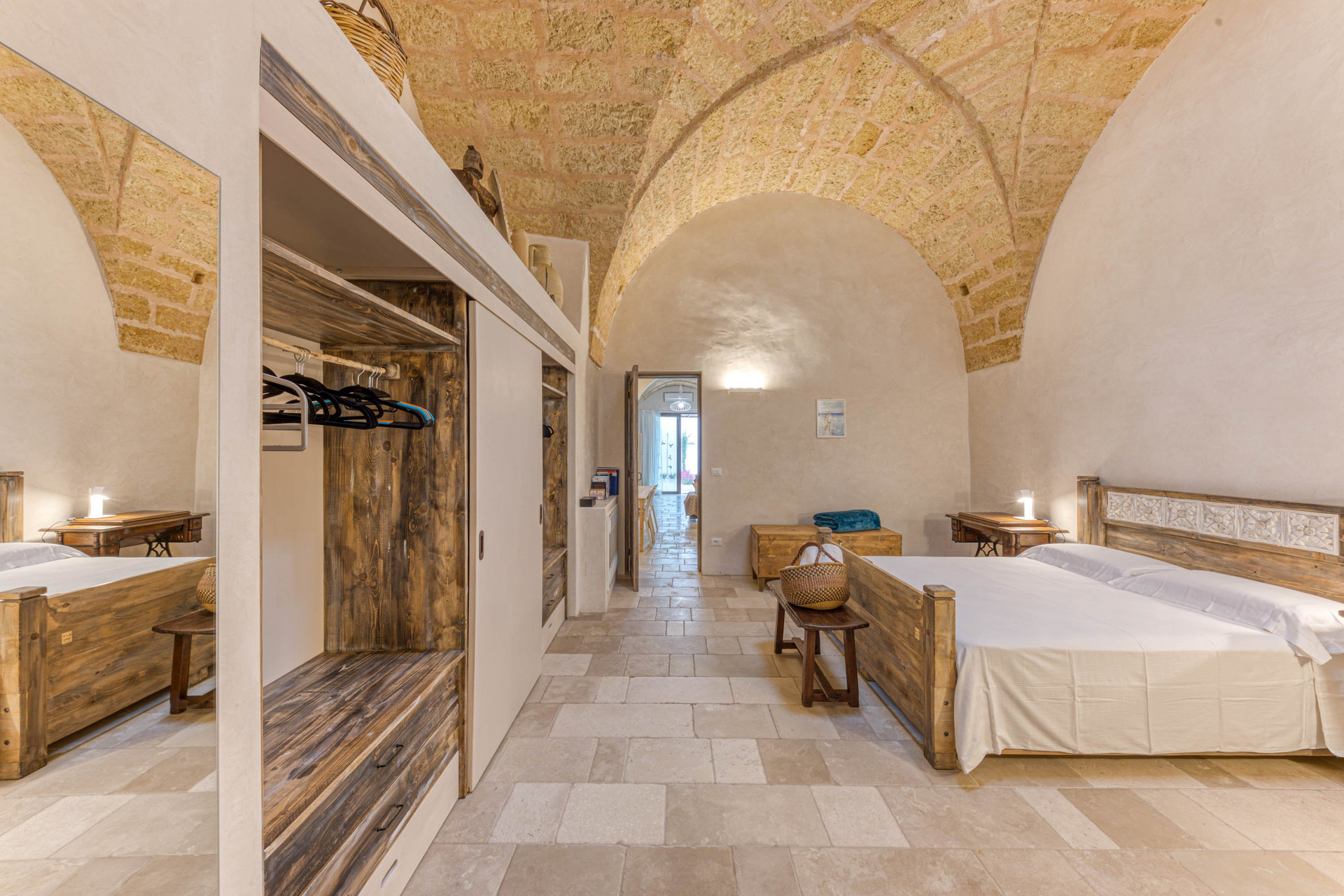 Spacious vaulted bedroom with wardrobe