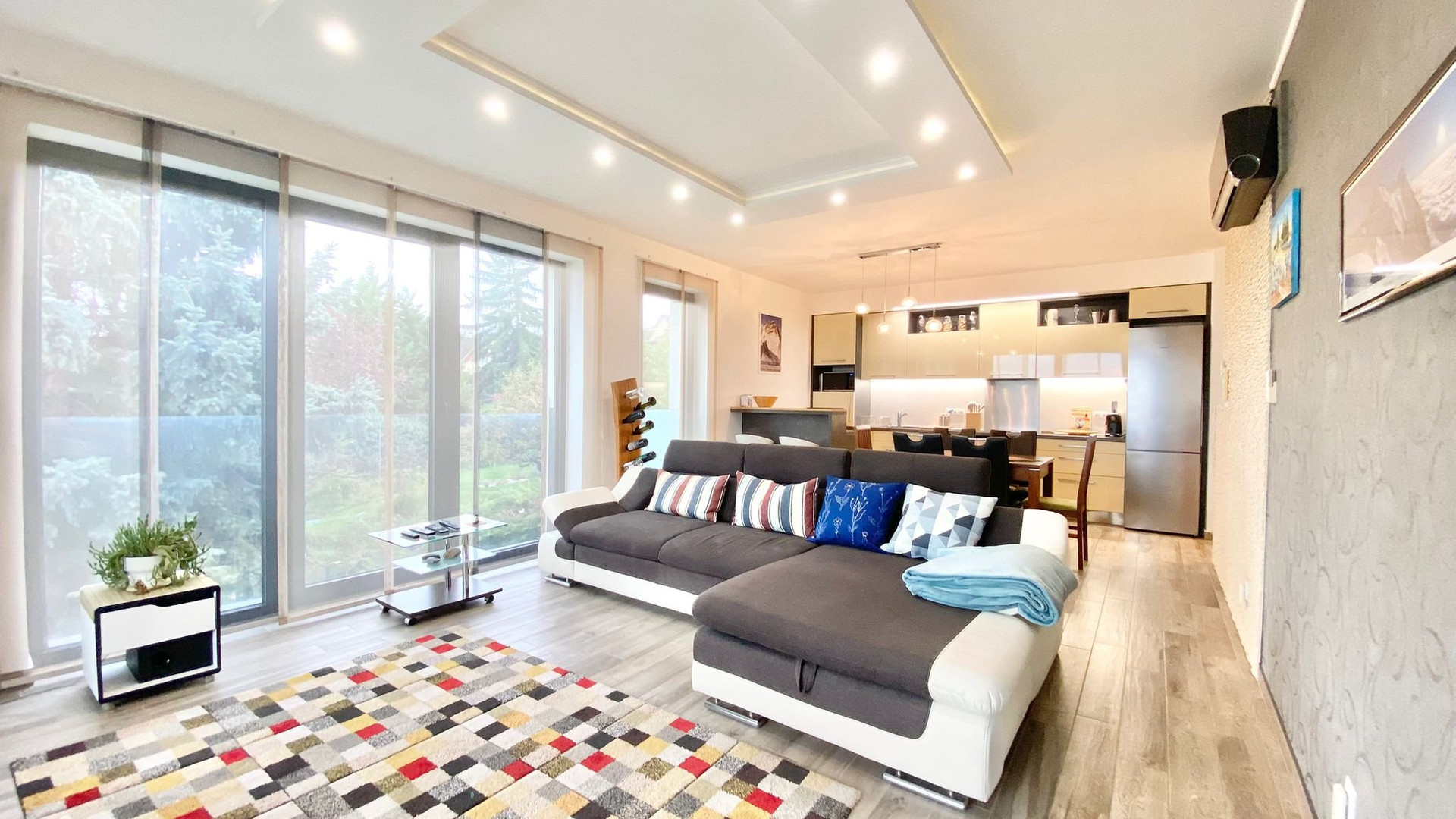 Open living space with kitchen