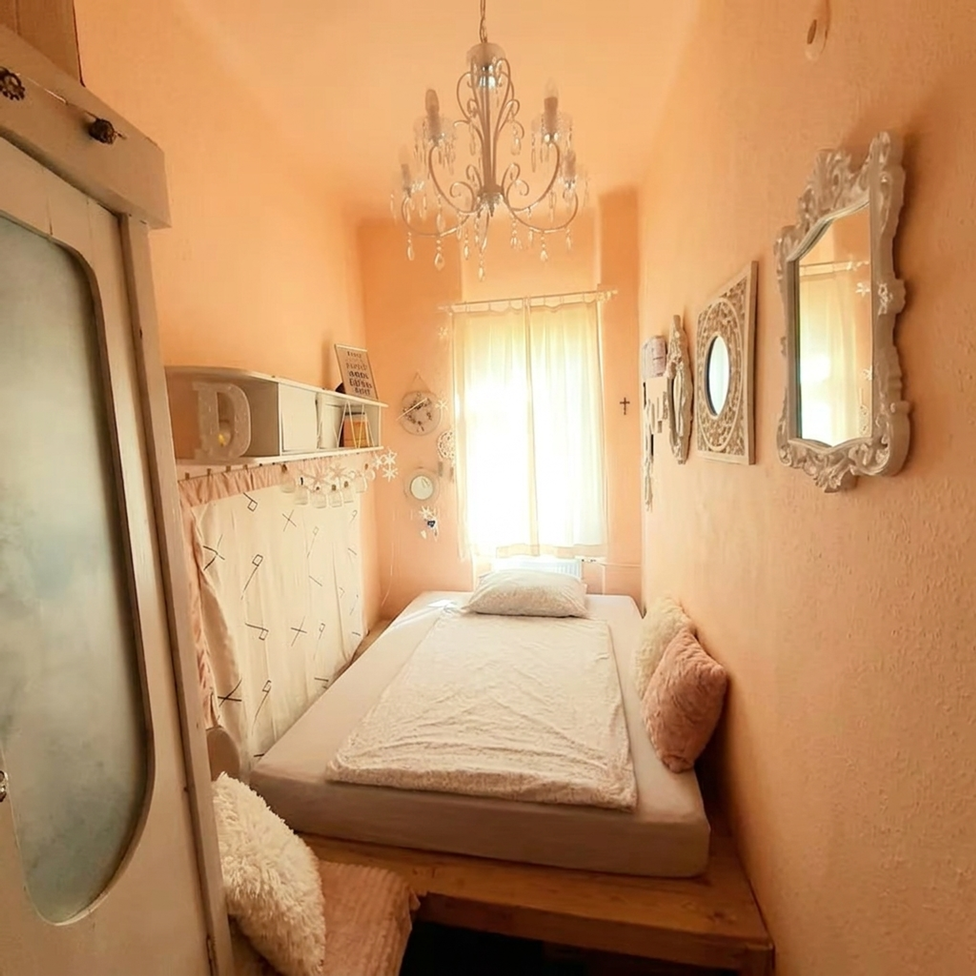 Cozy pink bedroom nook