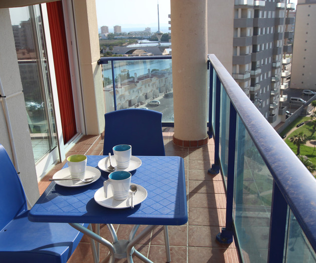Balcony with harbor view