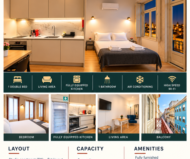 35 m² T0 Studio Apartment with Balcony