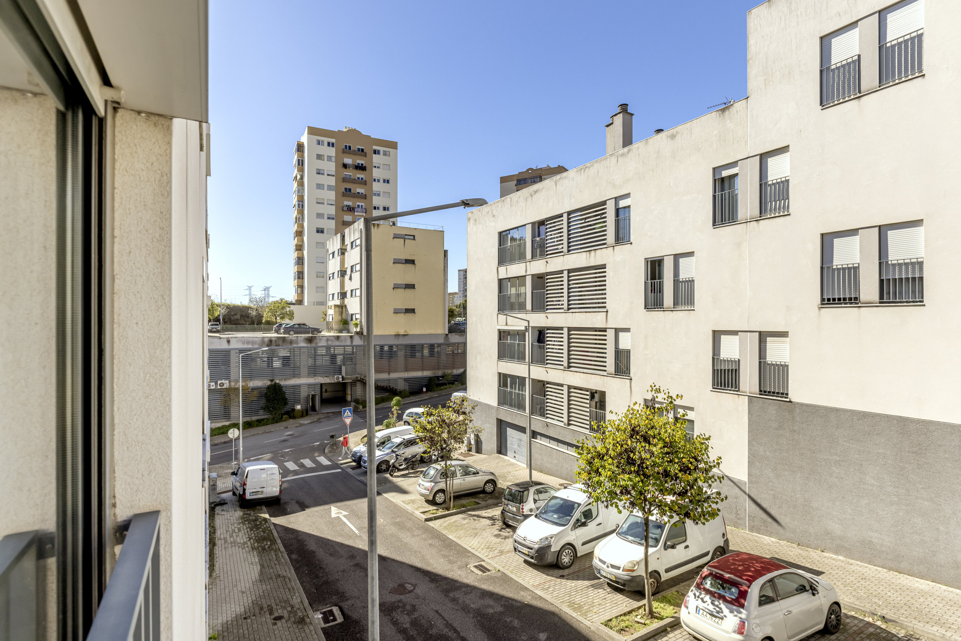 Balcony view of neighborhood street