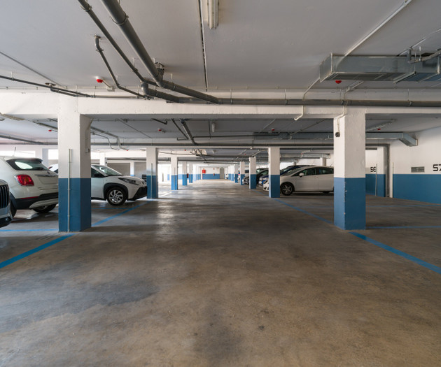 Parking garage with cars