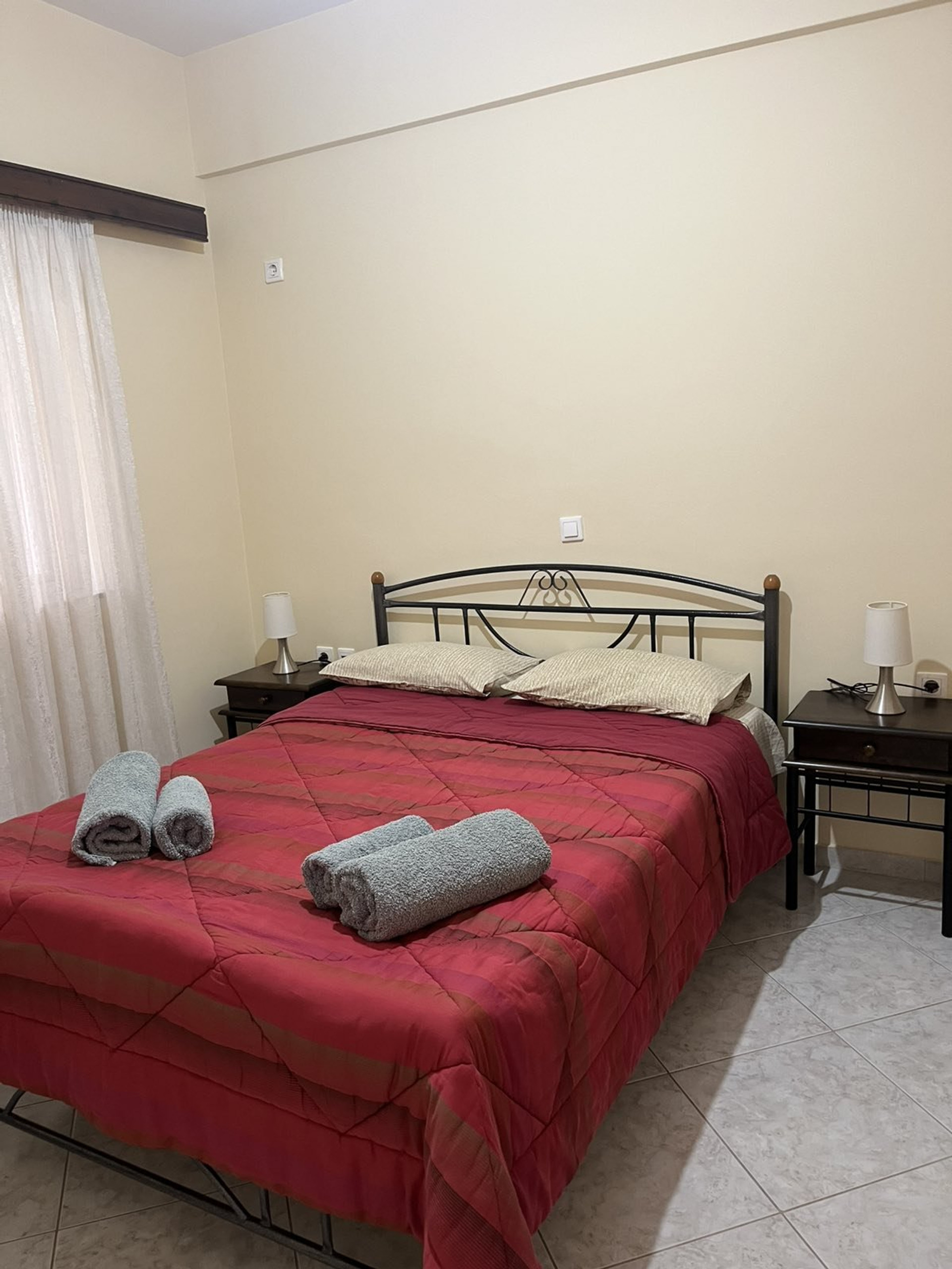 Bedroom with double bed wardrobe