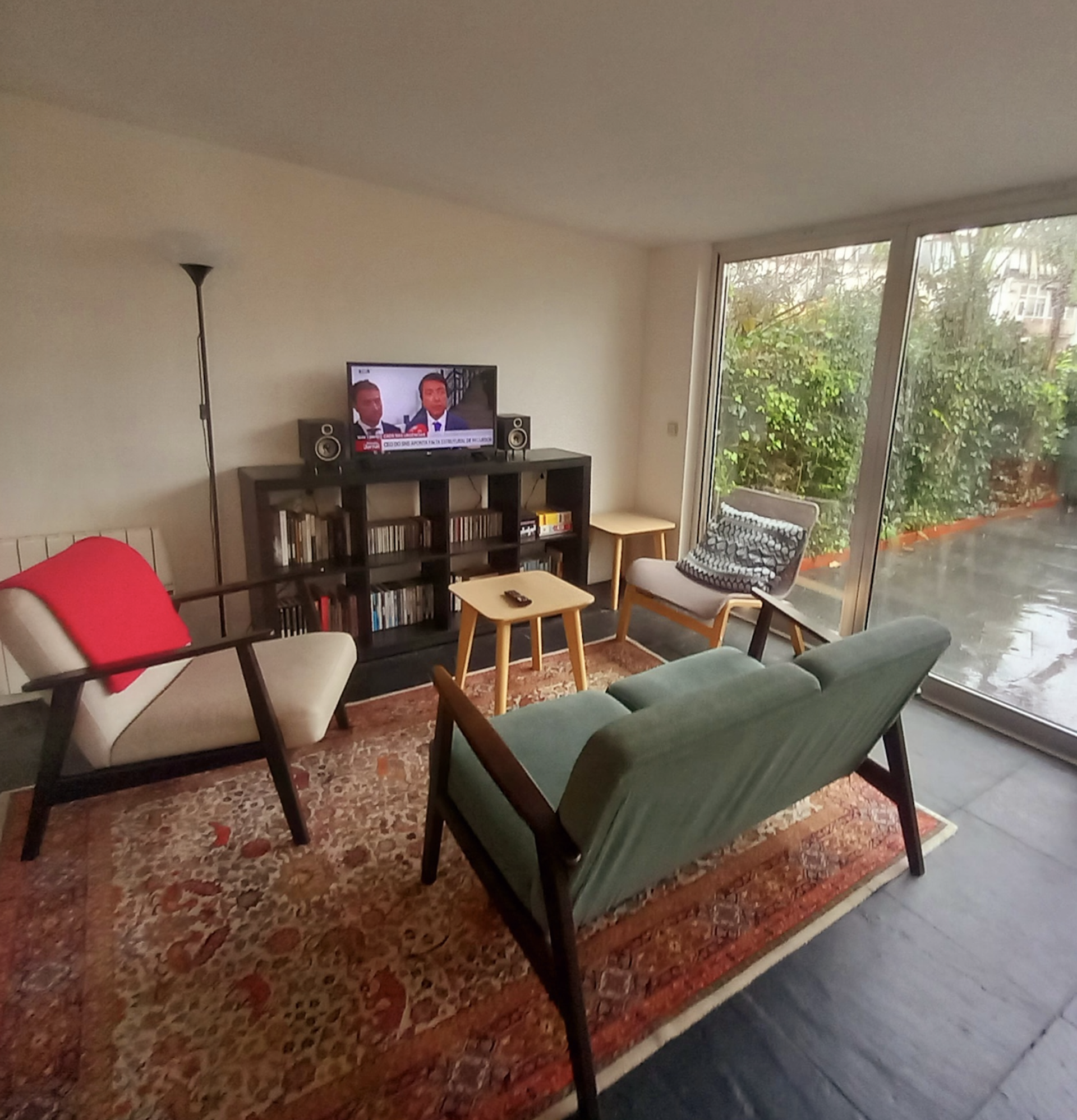 Living room with sofas and TV
