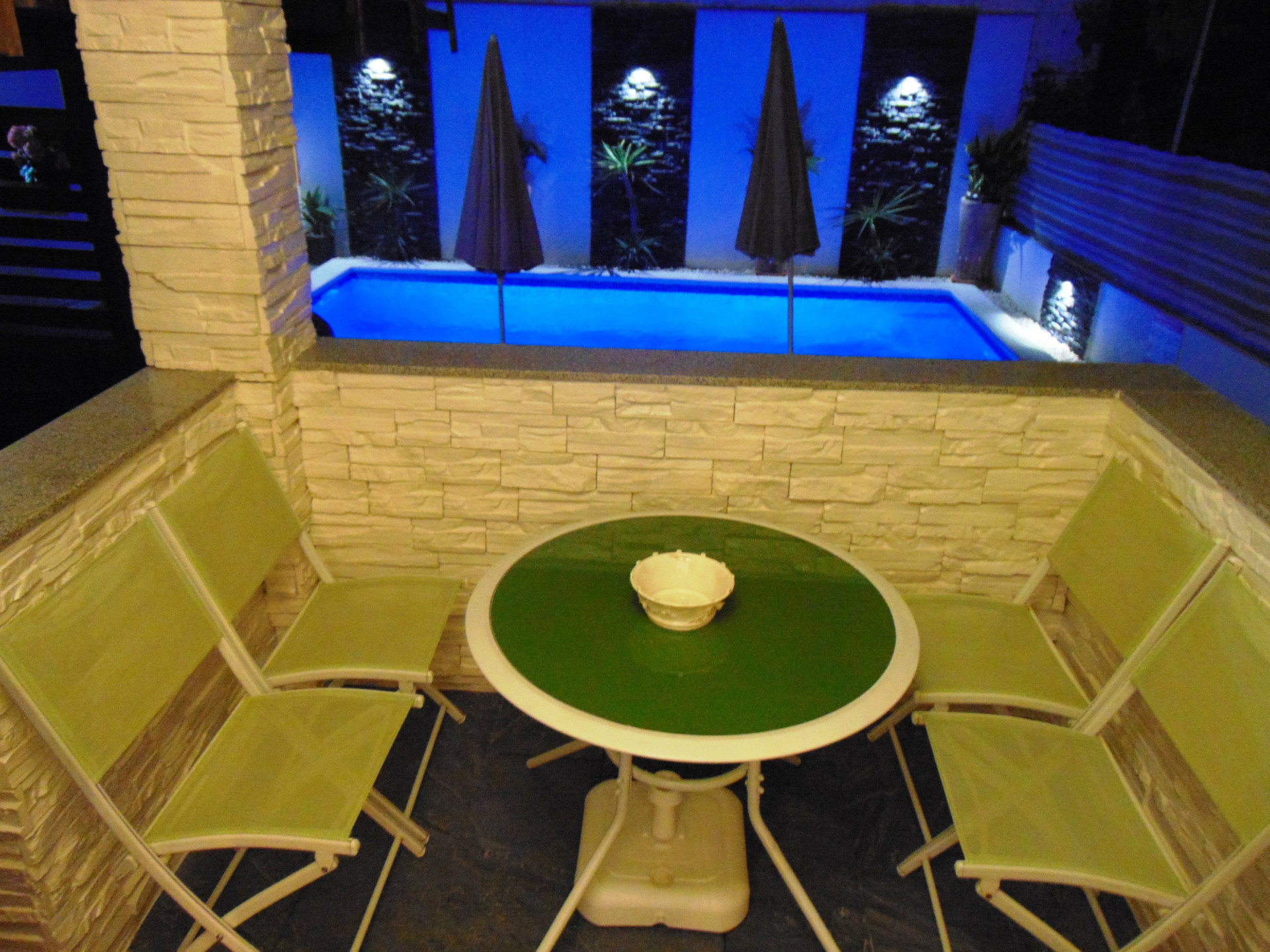 balcony overlooking the pool