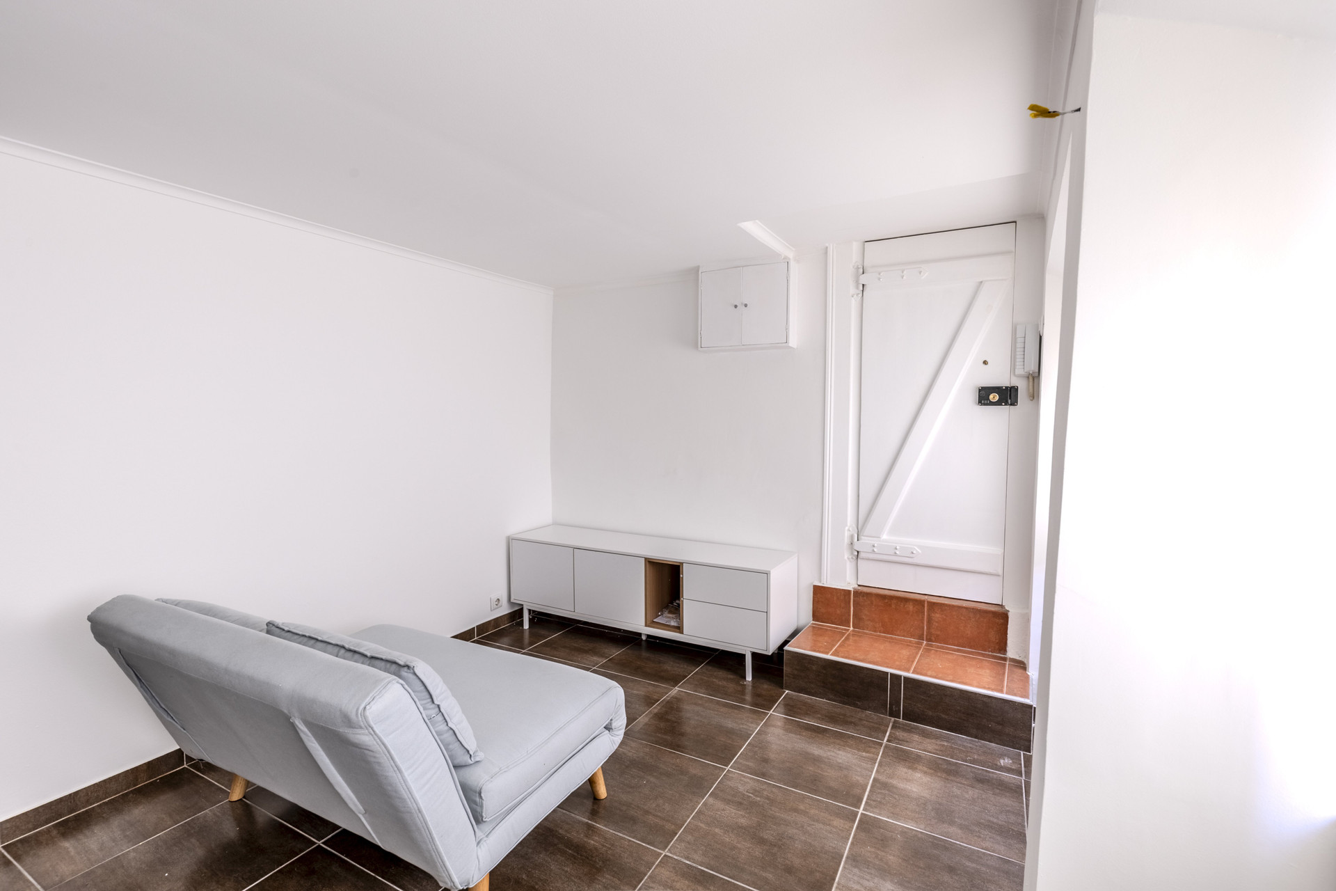 Living area with entry door