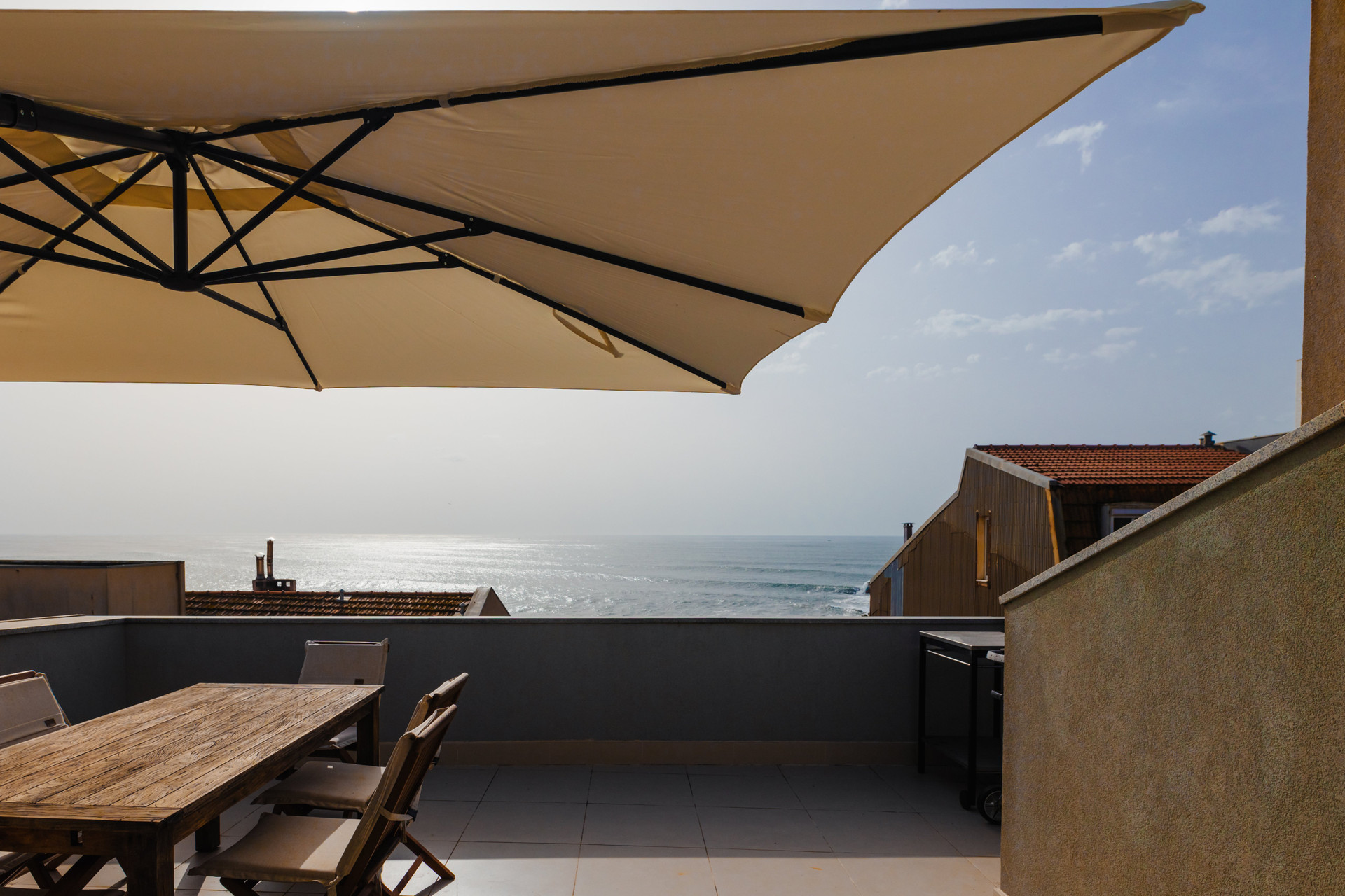 Terrace with sea view umbrella
