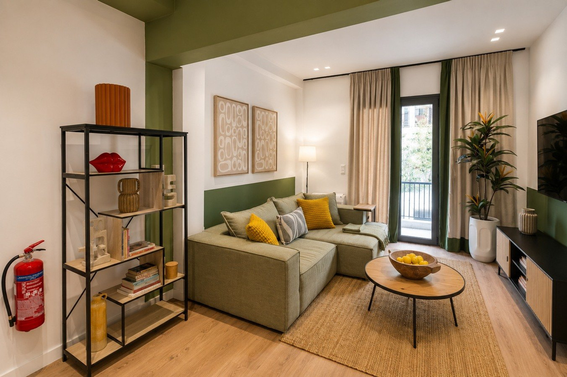 Cozy living room with balcony