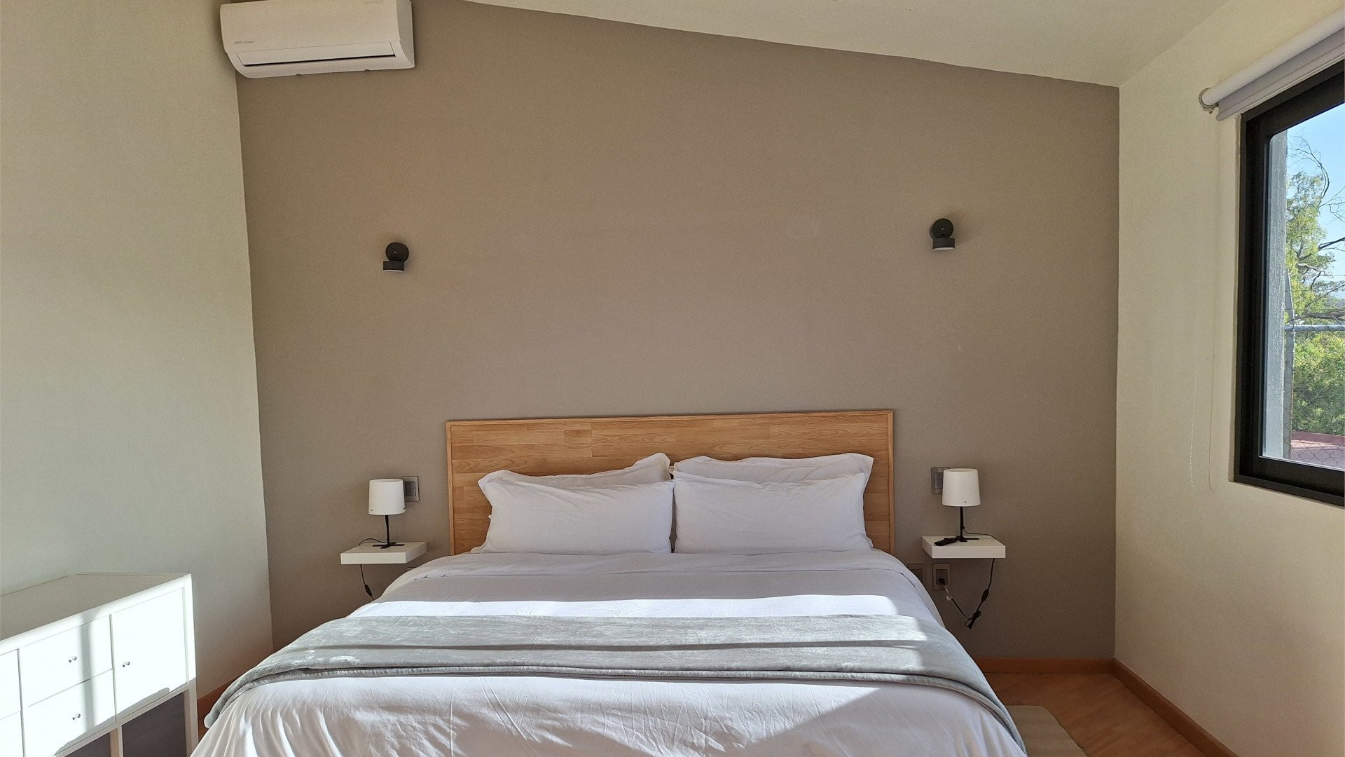 Master bedroom with AC unit
