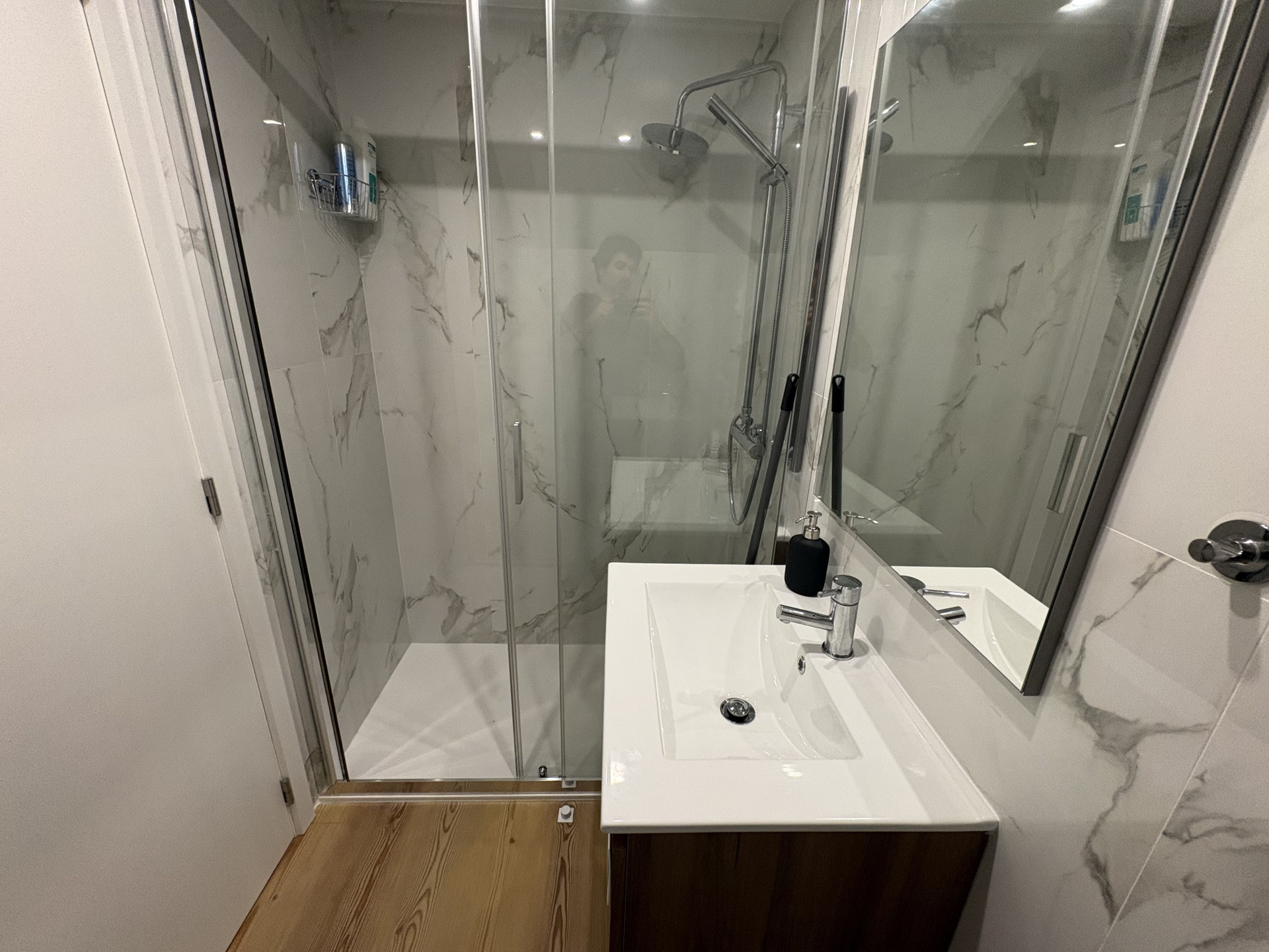 Modern shower and sink