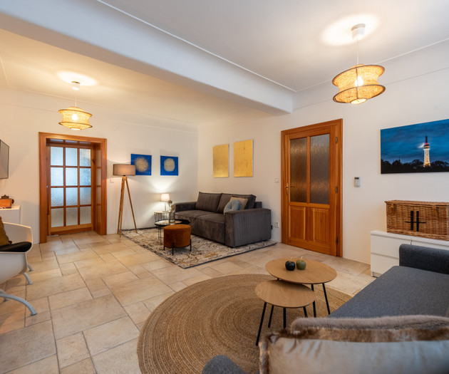 Living room with sofa and TV