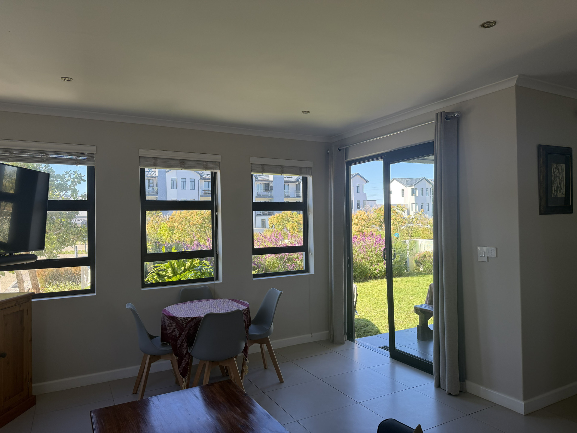 Dining area with garden sliding door