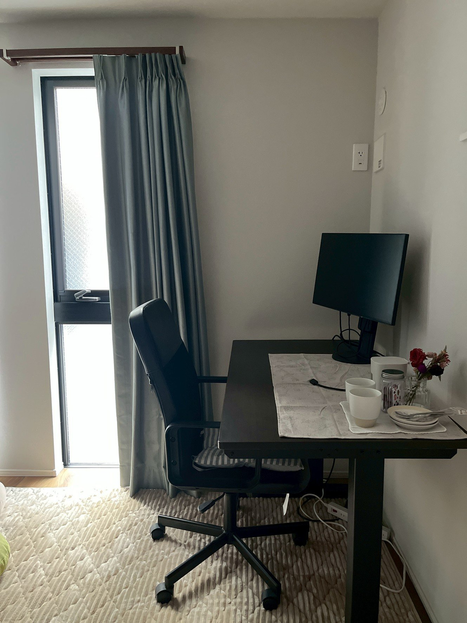 Bright and cozy workspace for remote work