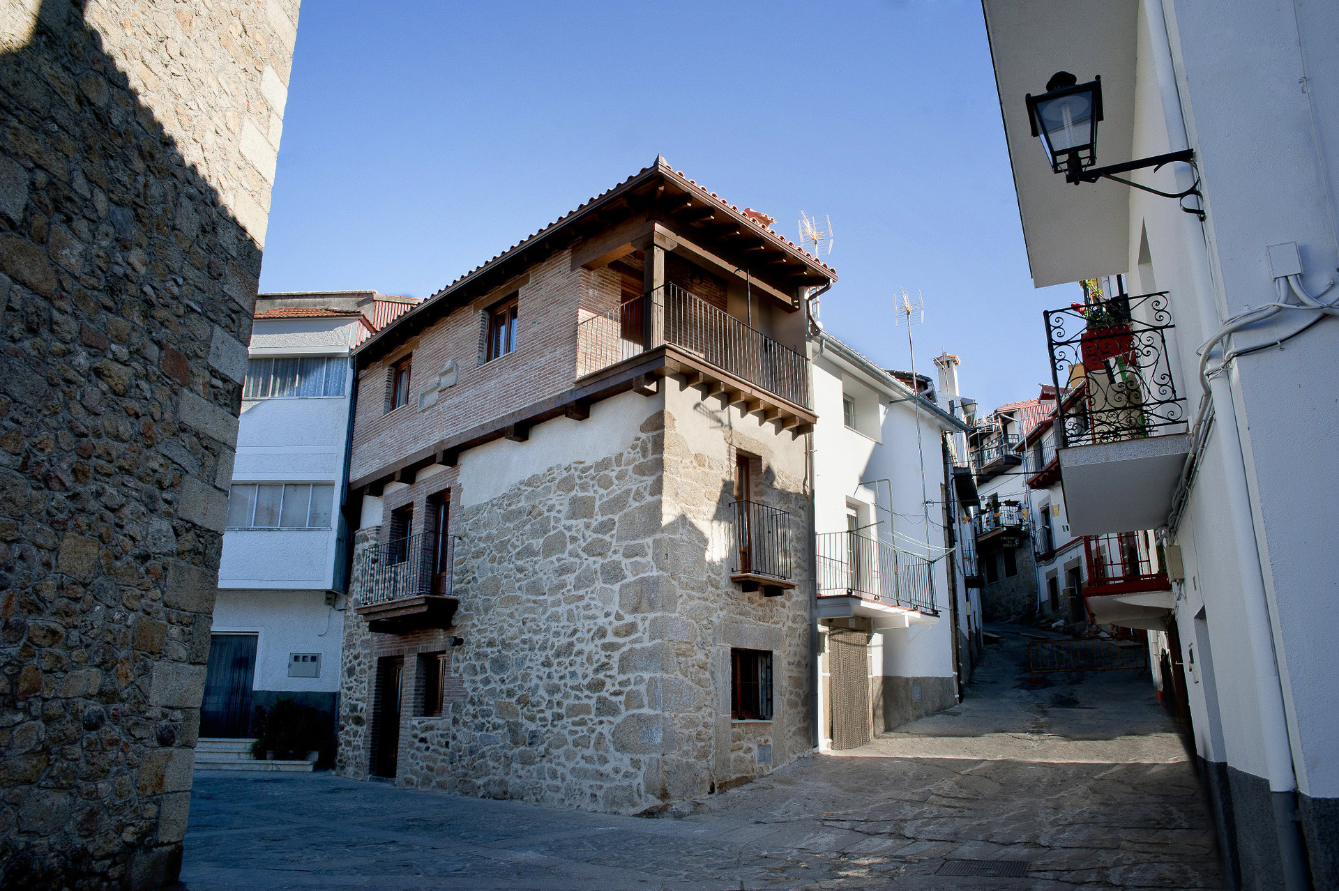 Exterior view of stone house
