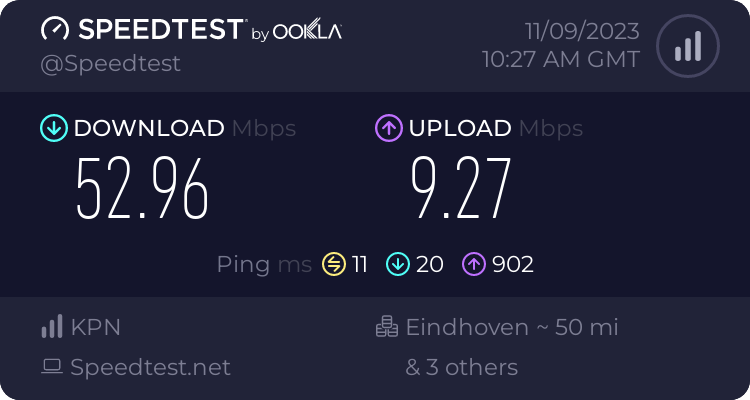 Speedtest.net result