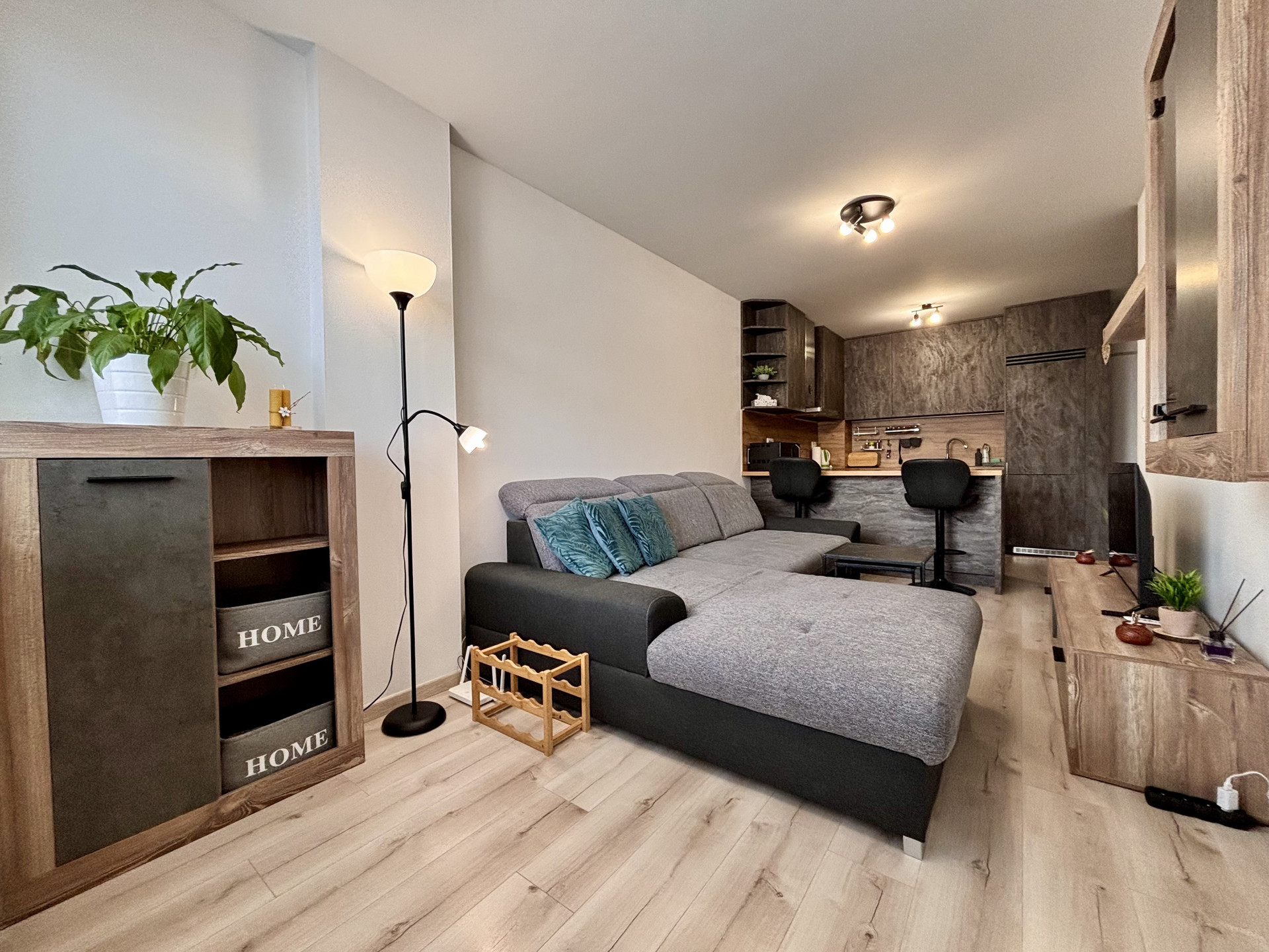 Living room and kitchen view