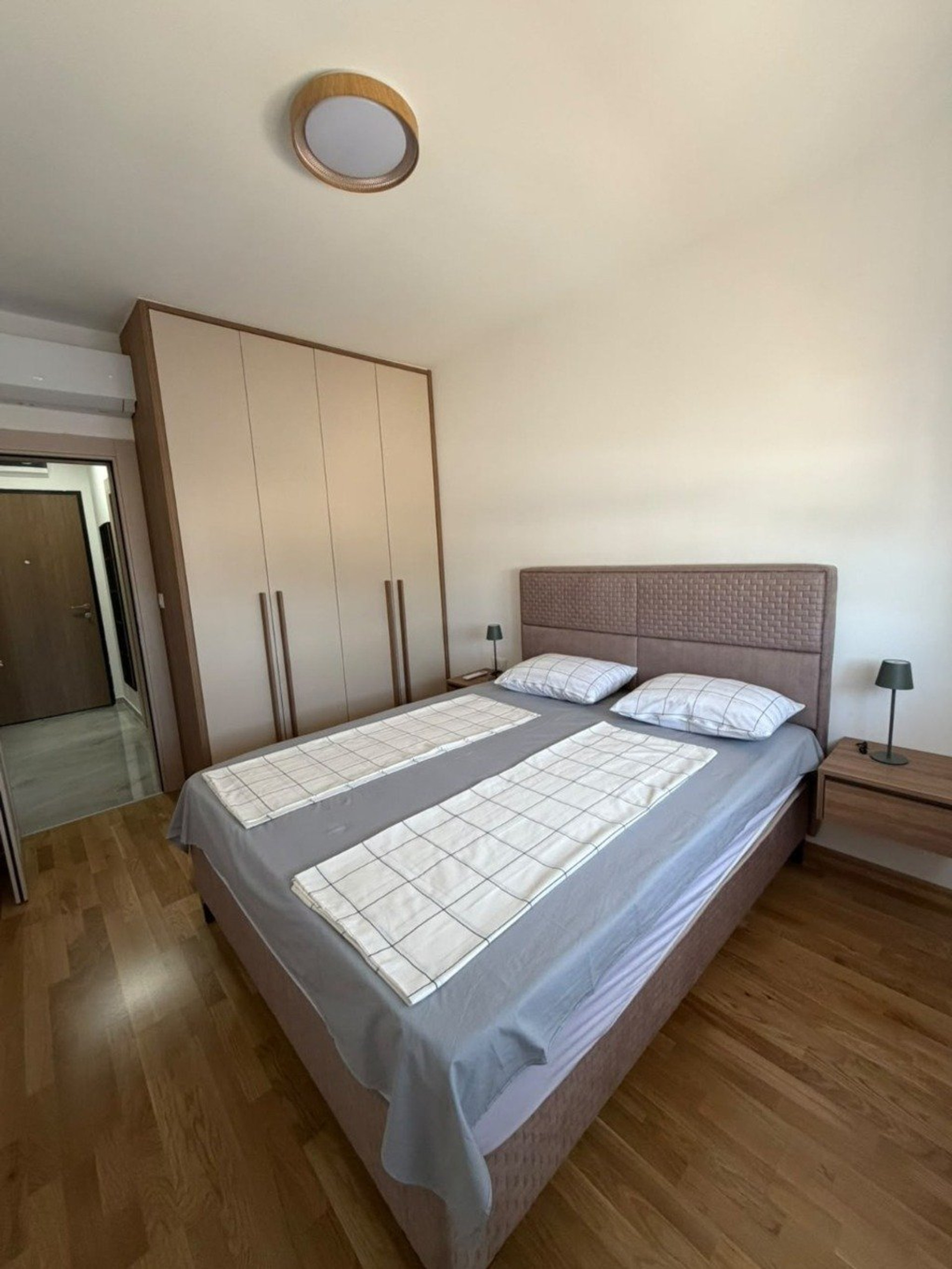 Bedroom with double bed wardrobe