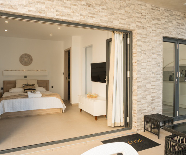 Terrace view into bedroom