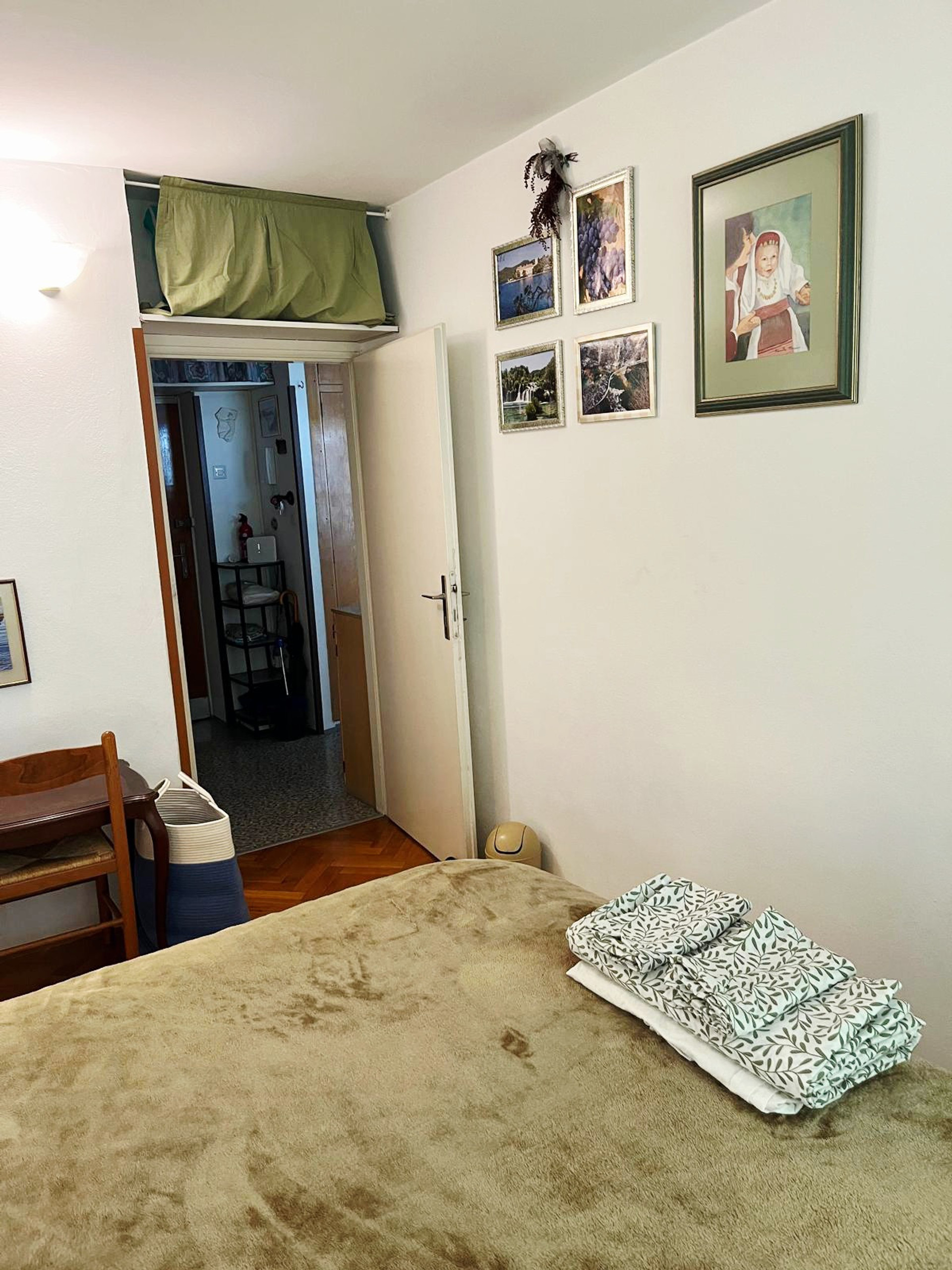Bedroom door and nature photos