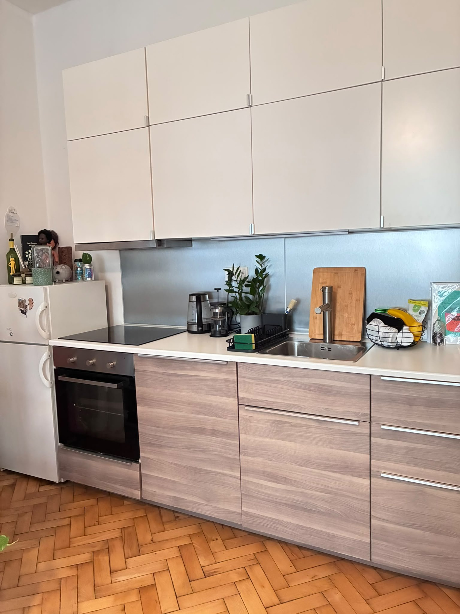Kitchen with cabinets and appliances