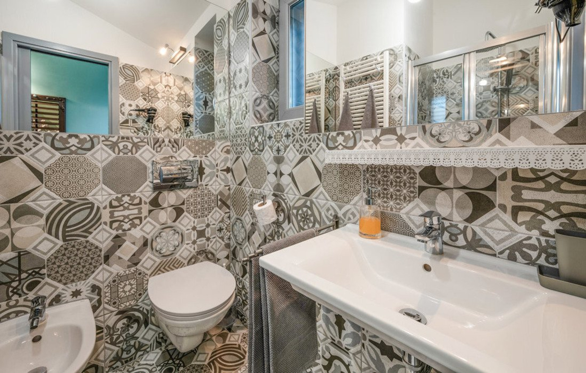 bathroom with bidet and shower