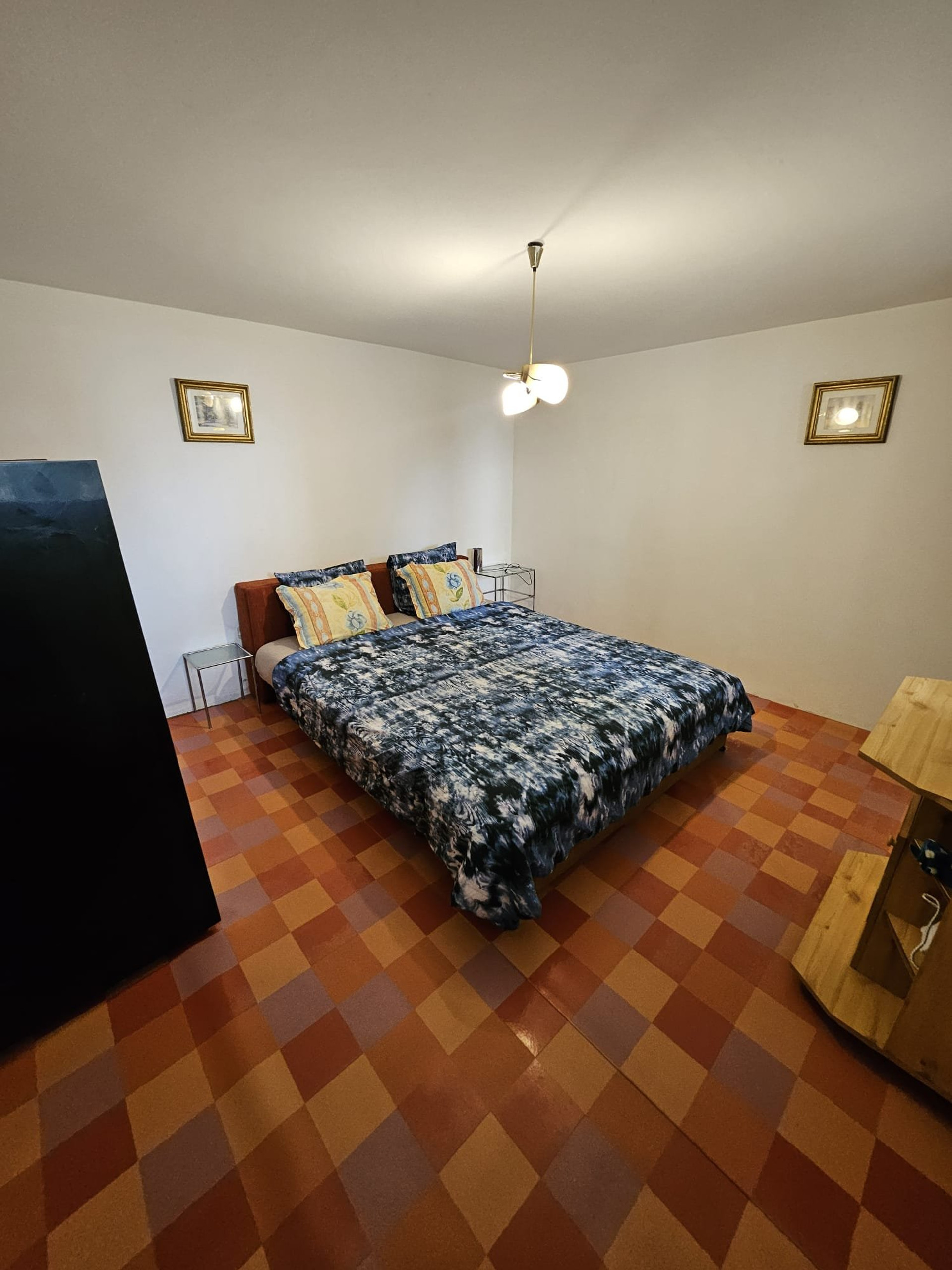 Bedroom wide angle view