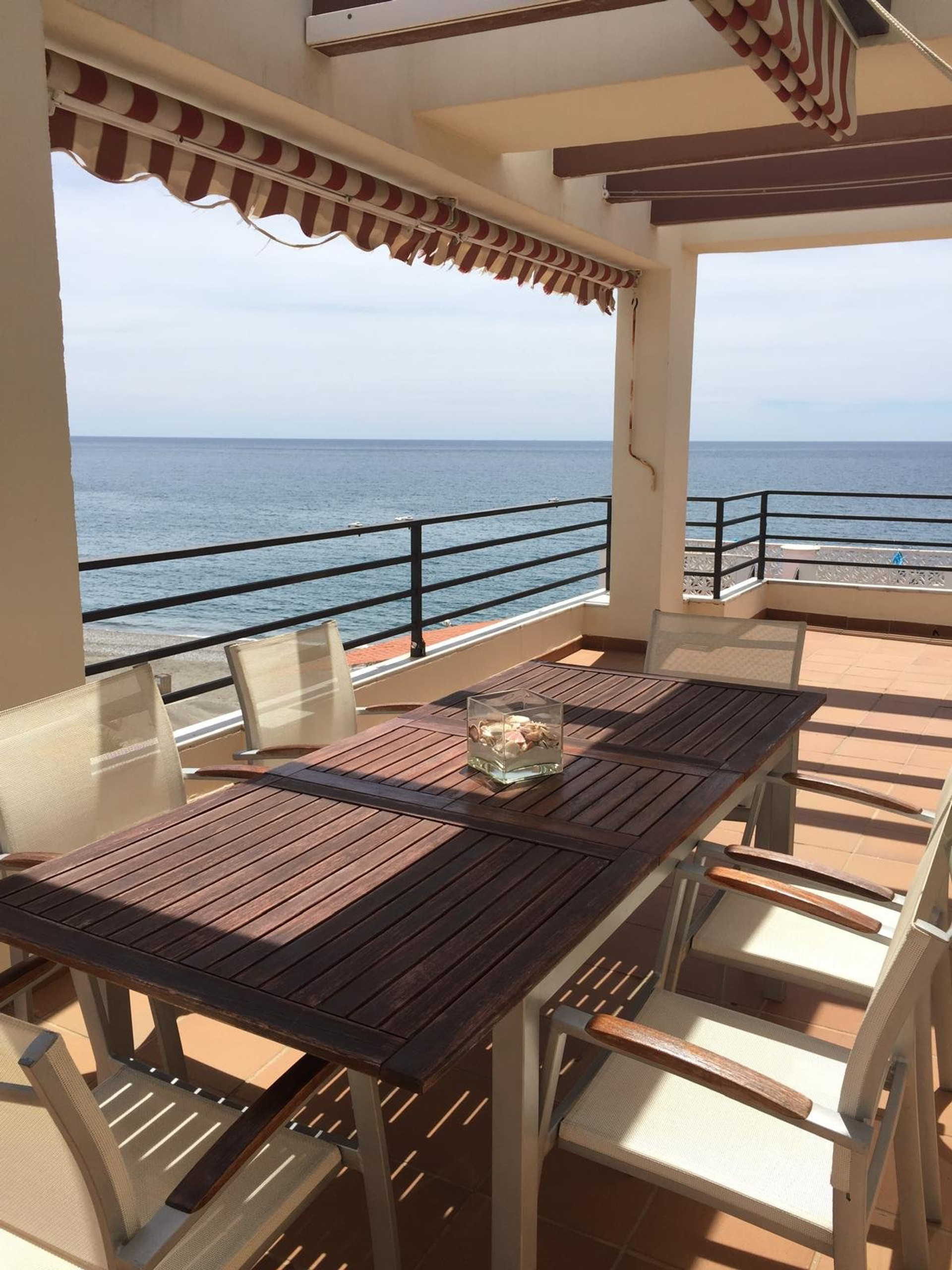 Terrace table overlooking the sea