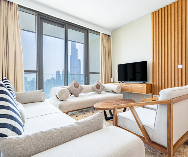 Elegant Downtown 3BR | Burj Khalifa View