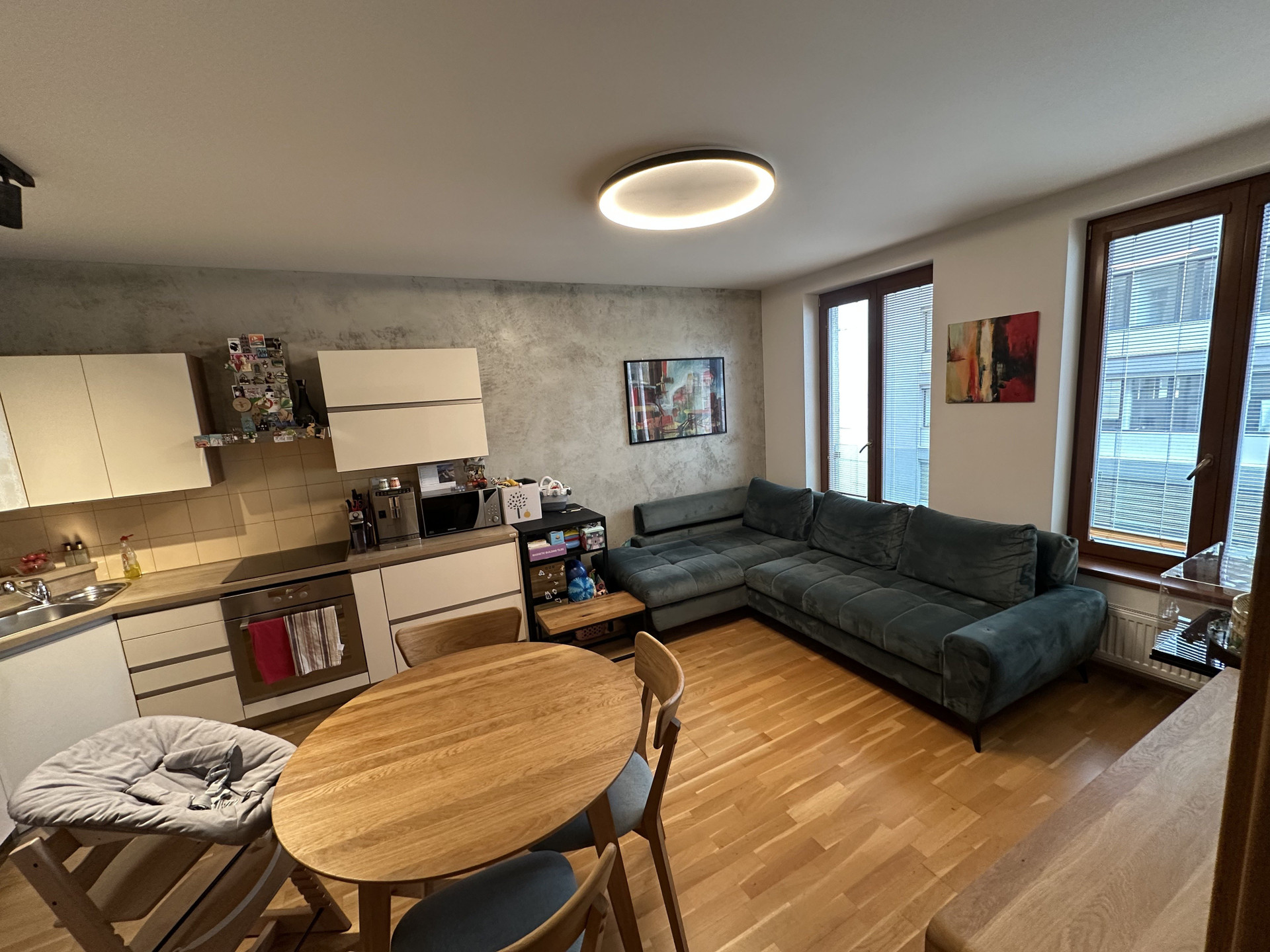 Kitchen and living room open plan