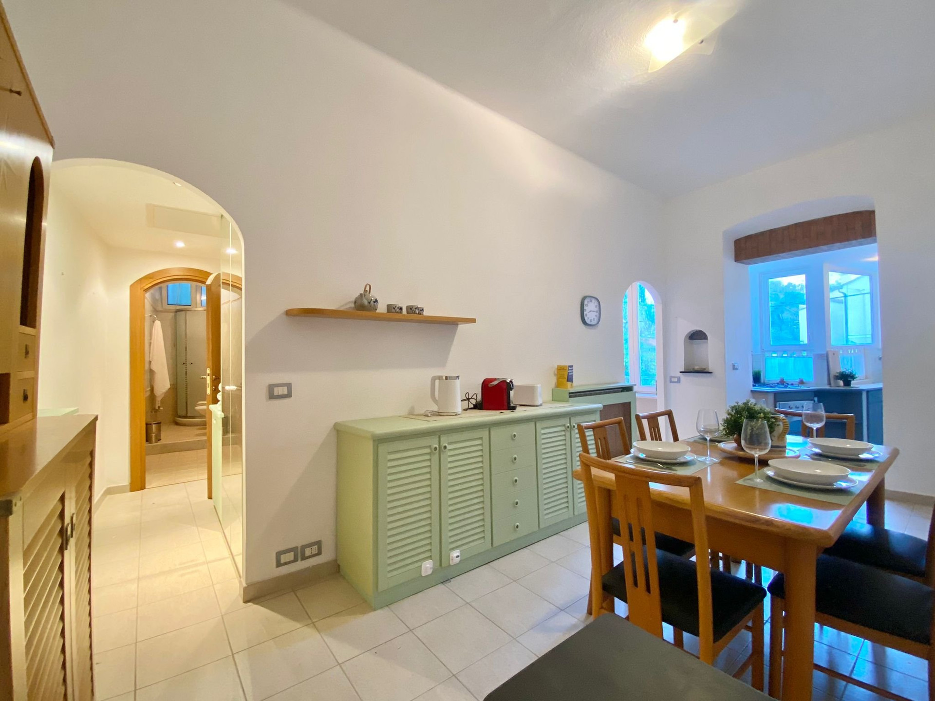 Open plan dining and hallway