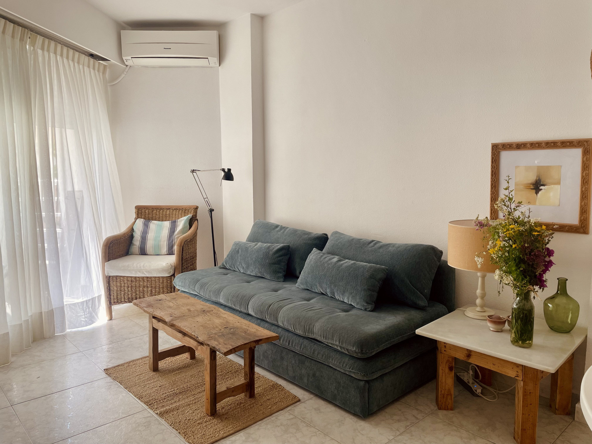 Living room sofa and armchair
