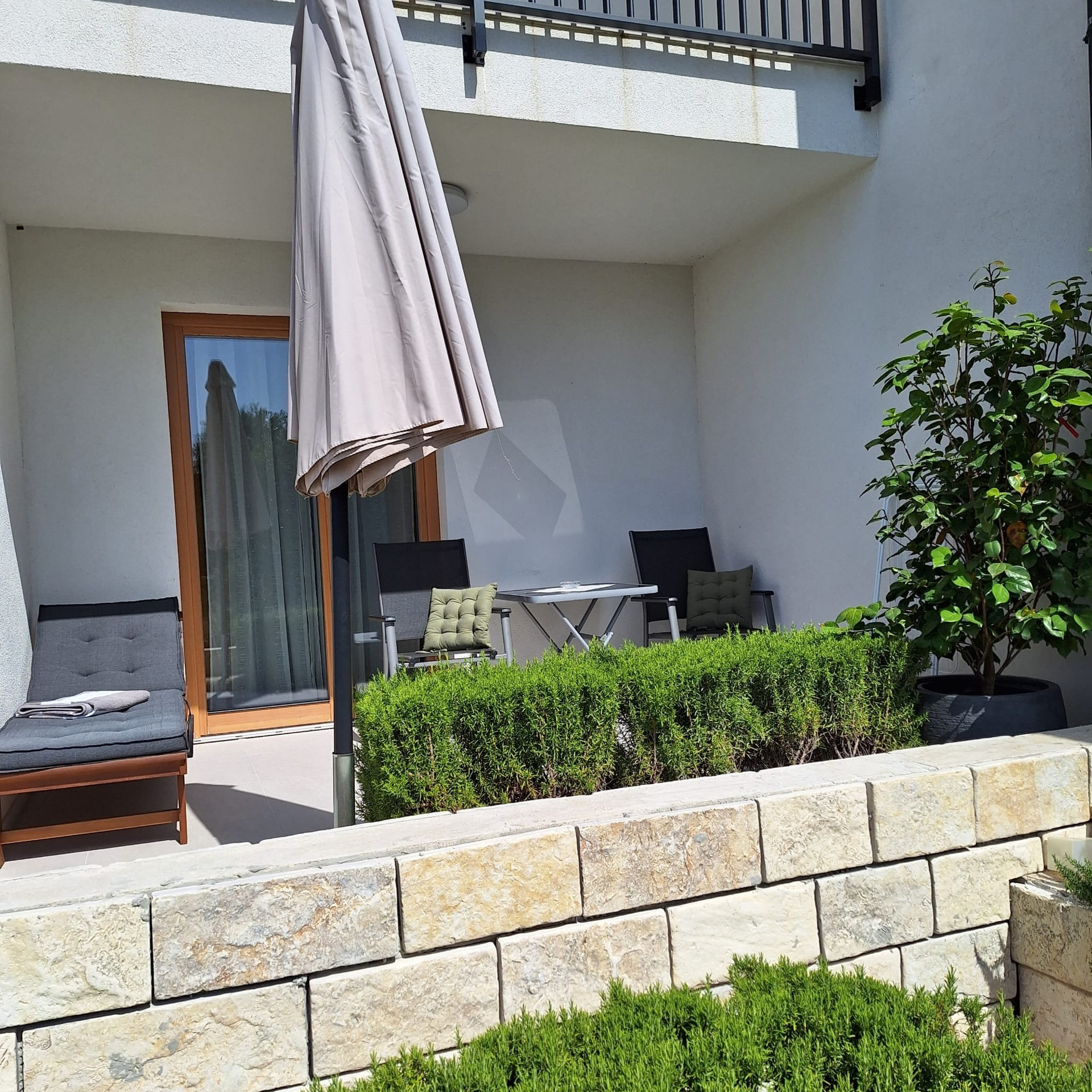 Private terrace with seating area