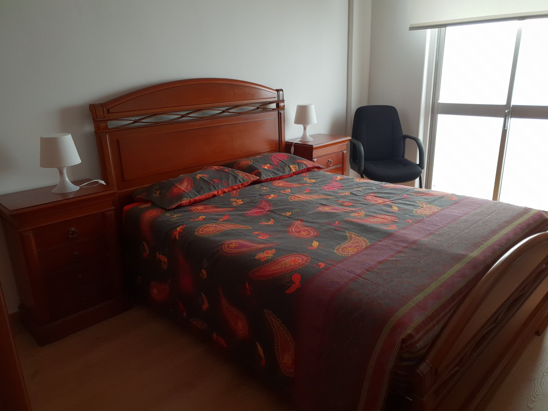 Bedroom with paisley bedding