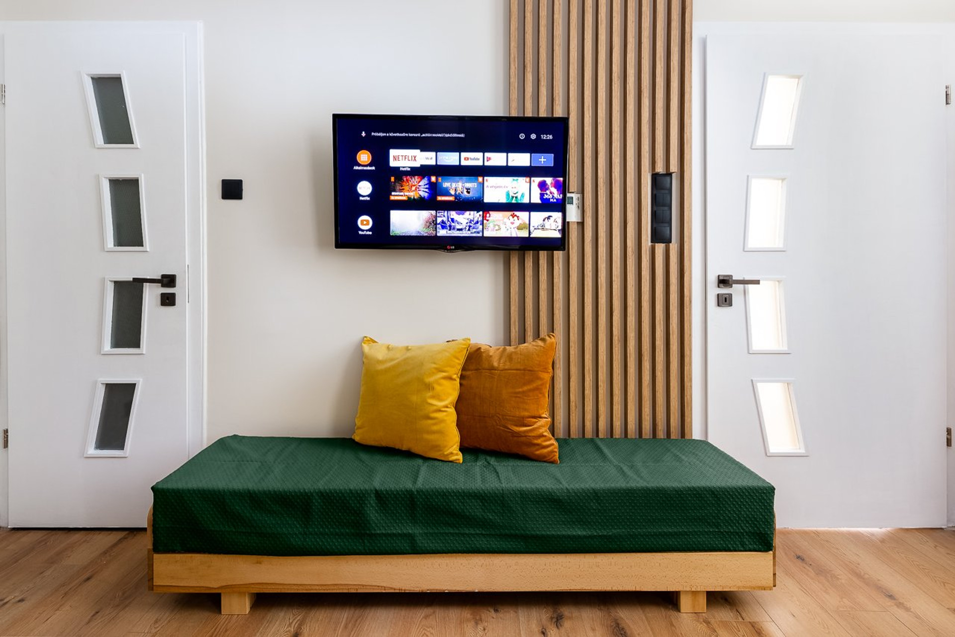 Living area with TV and daybed