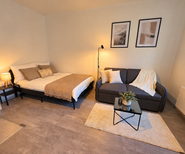 Studio nahe KBC Rebro mit Garten und kostenlosem Parkplatz