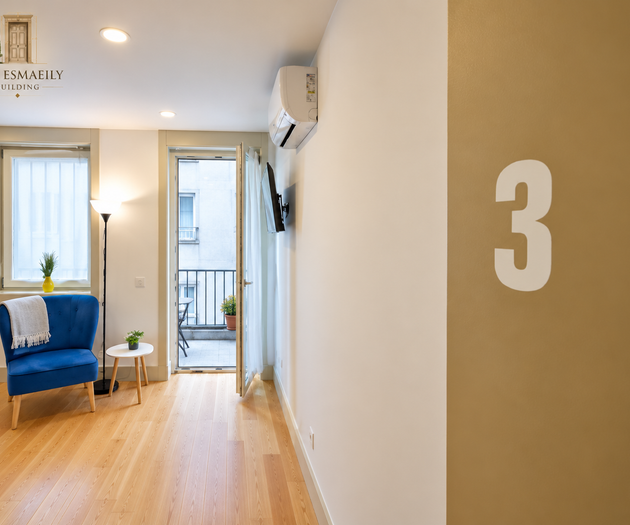 Living area with balcony access