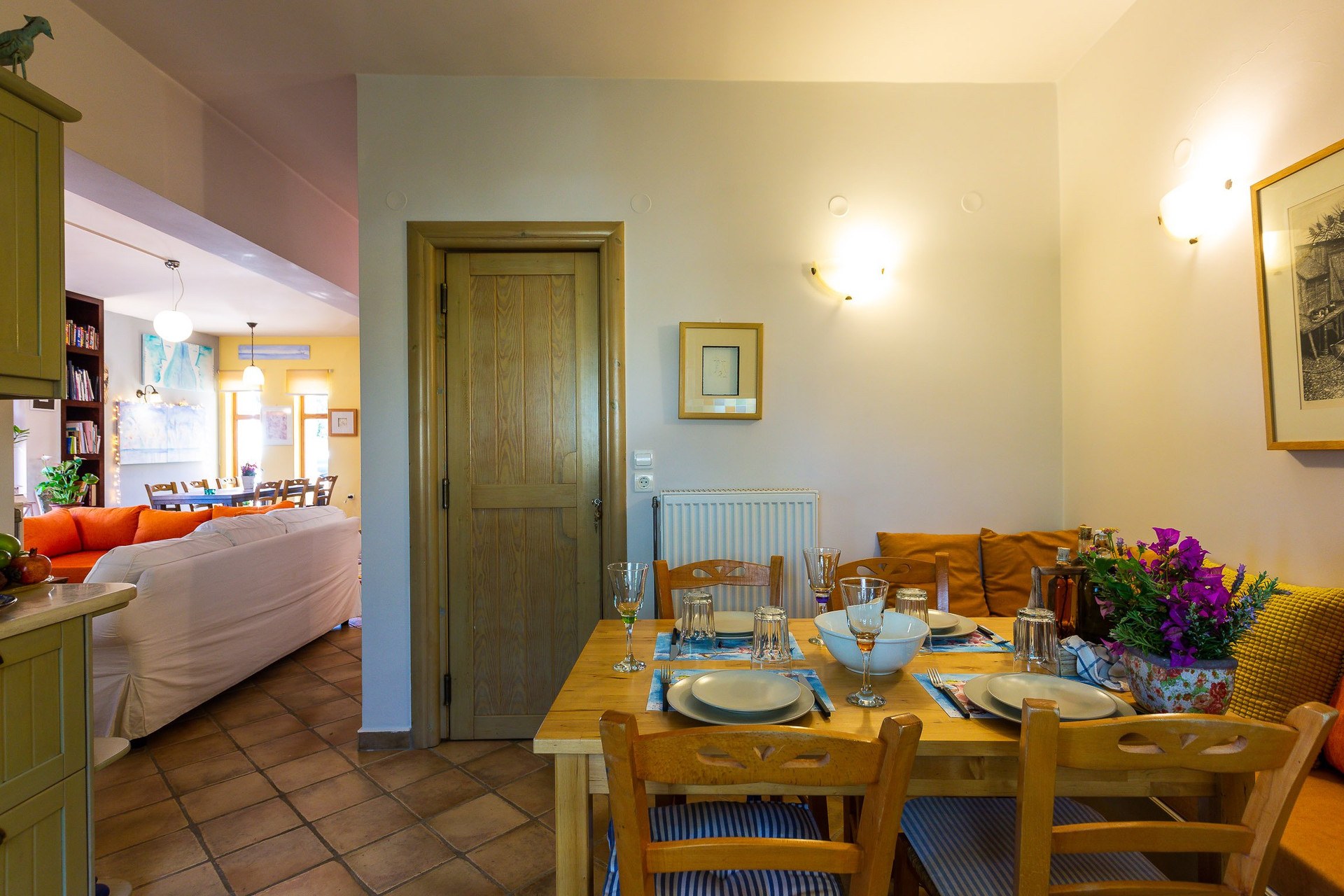Dining area open to living room