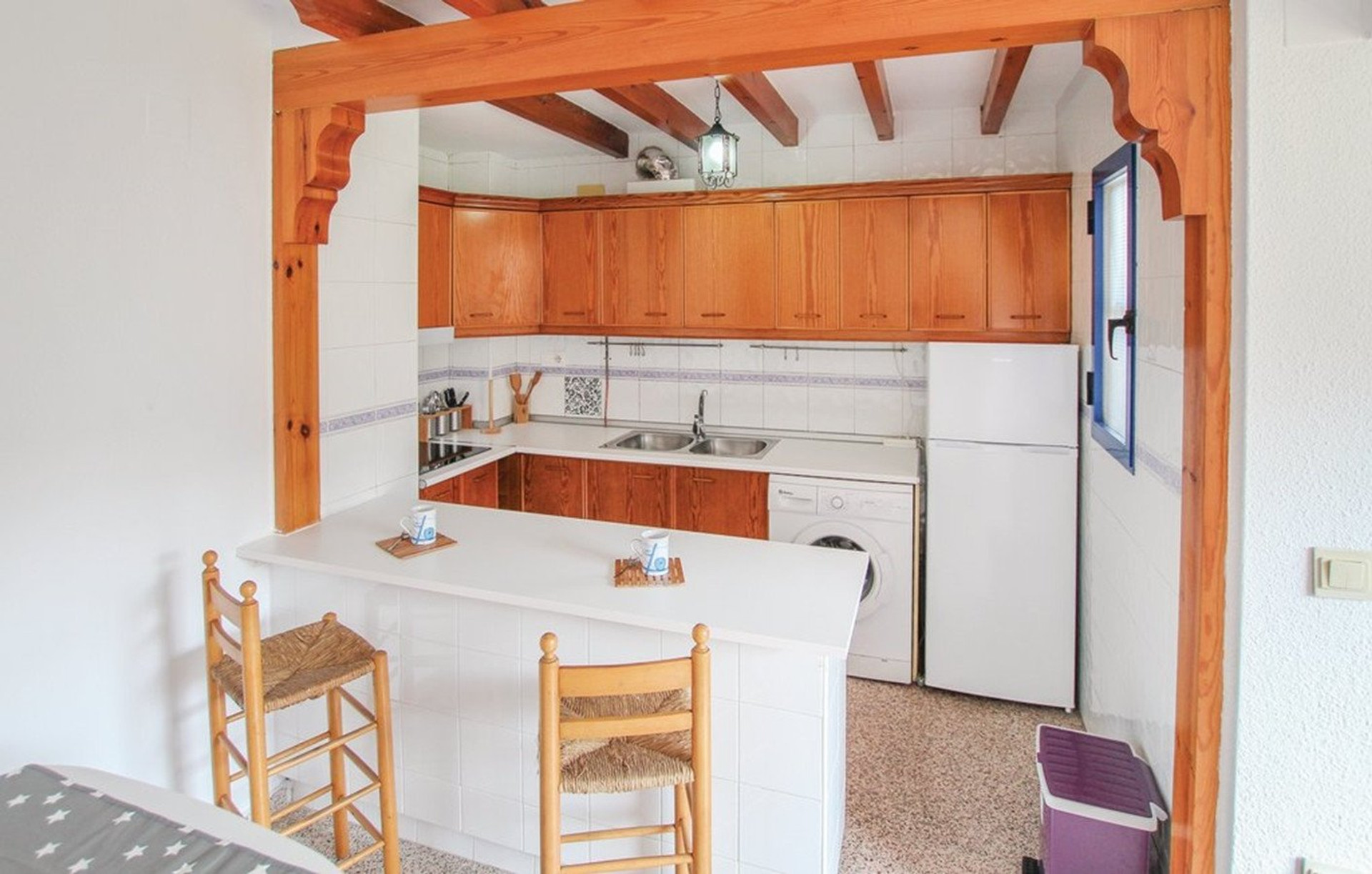 Wooden kitchen with appliances